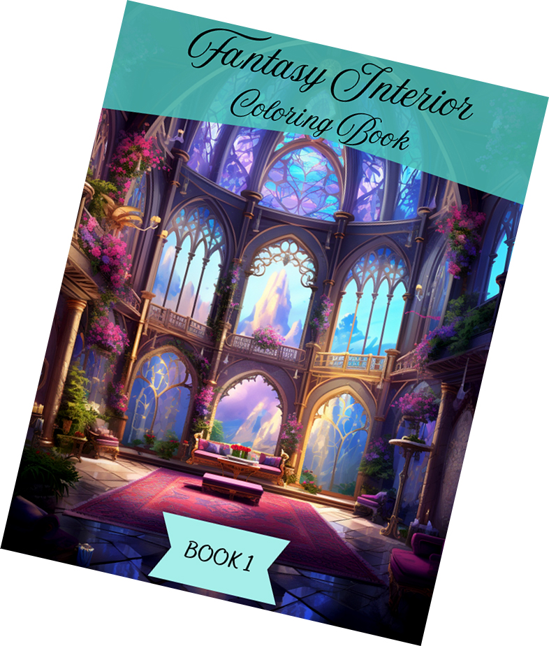 Fantasy Interior Coloring Book - Image 2