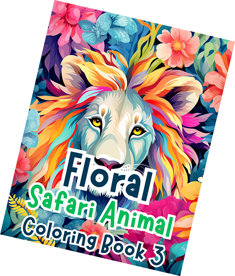 Floral Safari Animal Coloring Book 3 - Image 2