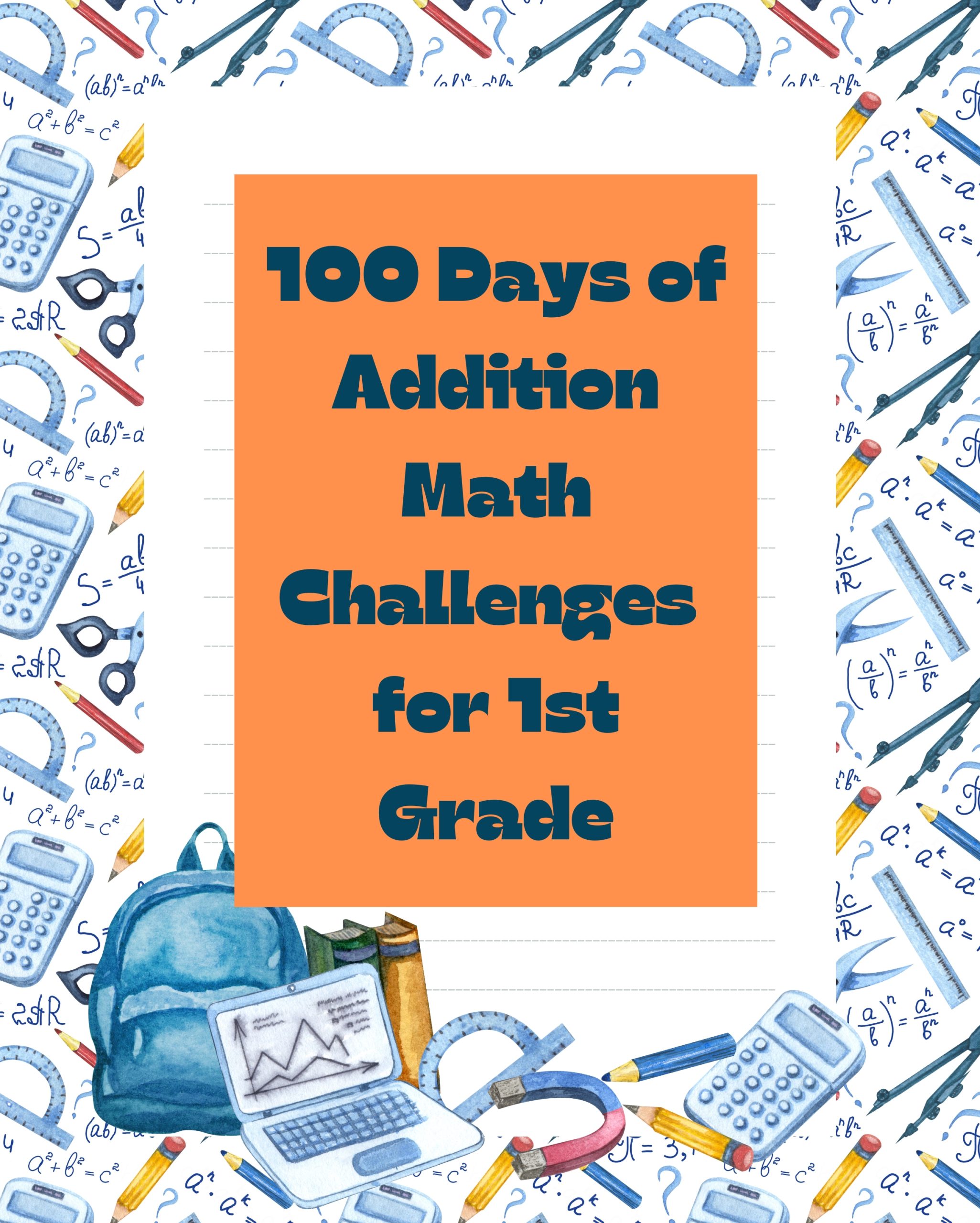 100 Days of Addition Math Challenges for 1st Grade