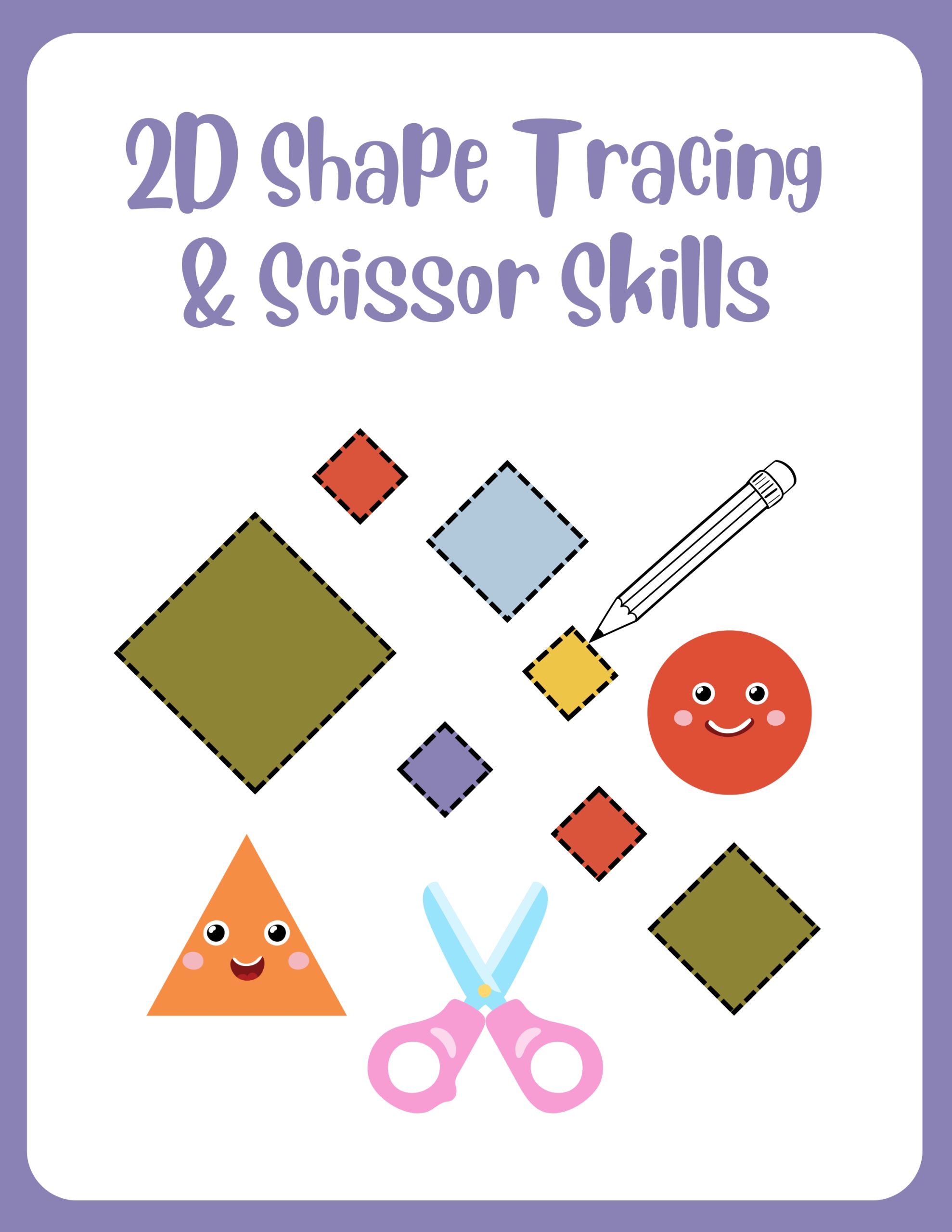 2D Shape Tracing Scissor Skills