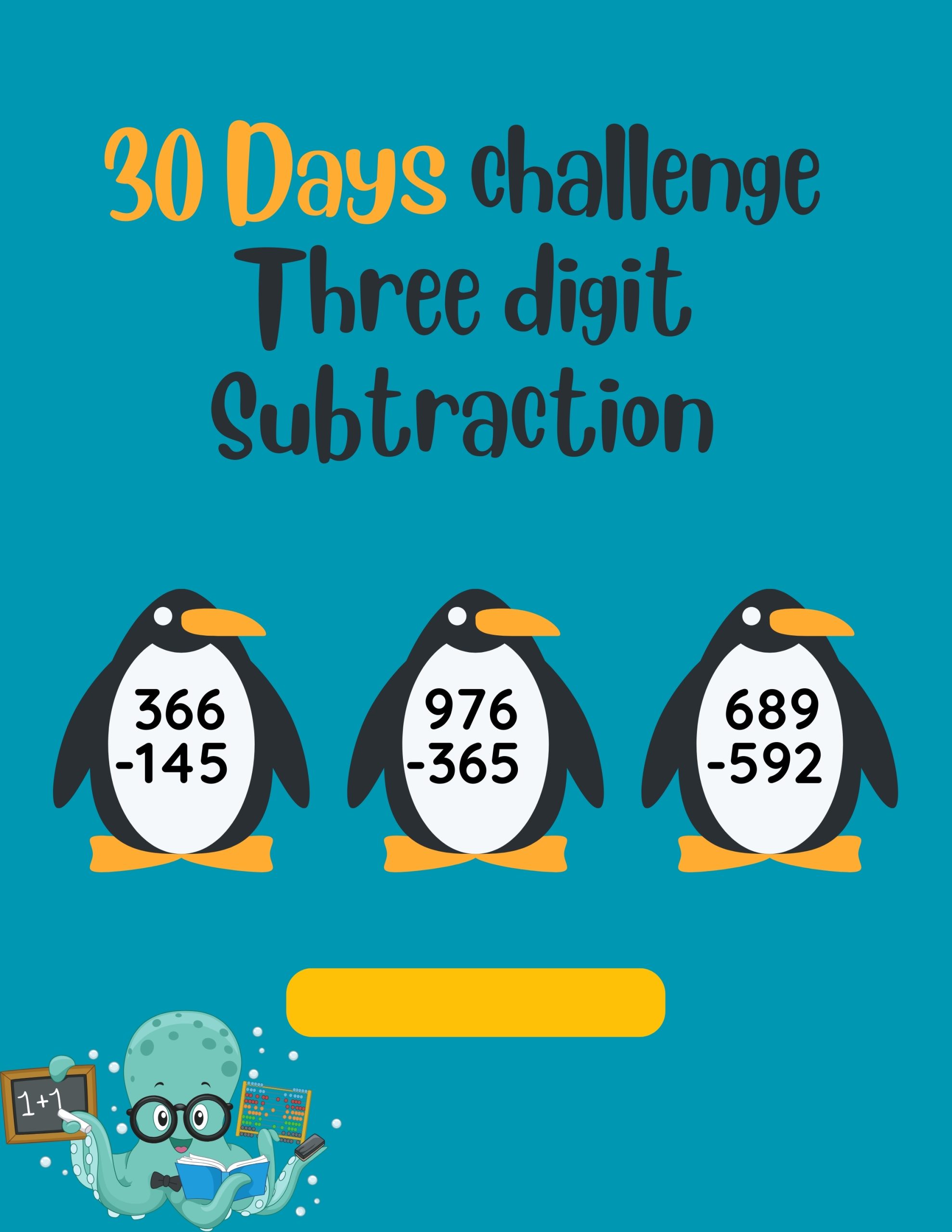 30 Days Challenge Three digit Subtraction Workbook