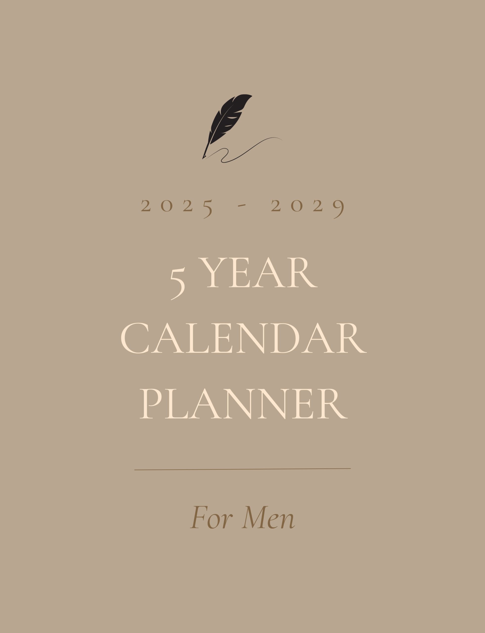 5 Year Calendar Planner for Men