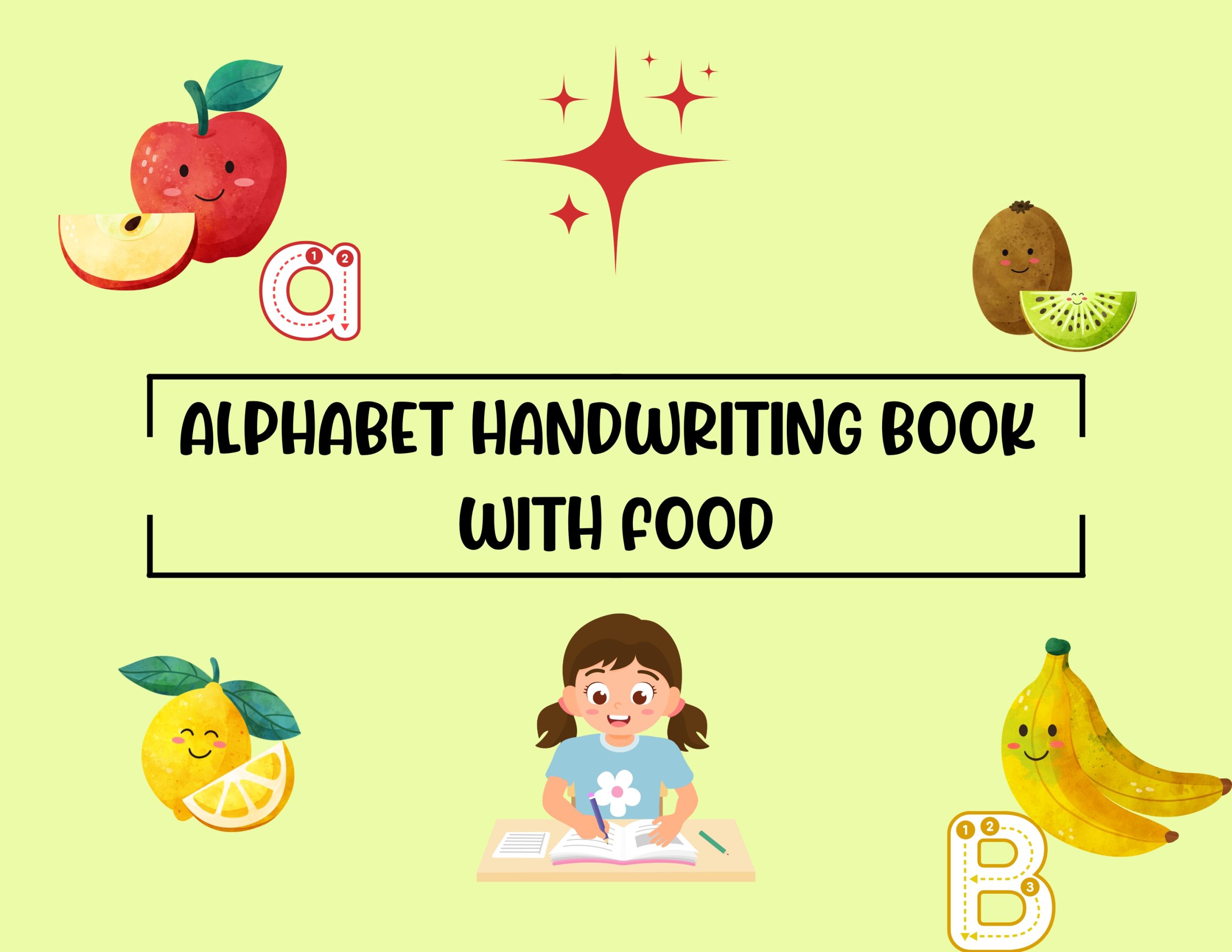 Alphabet Handwriting Book with Food