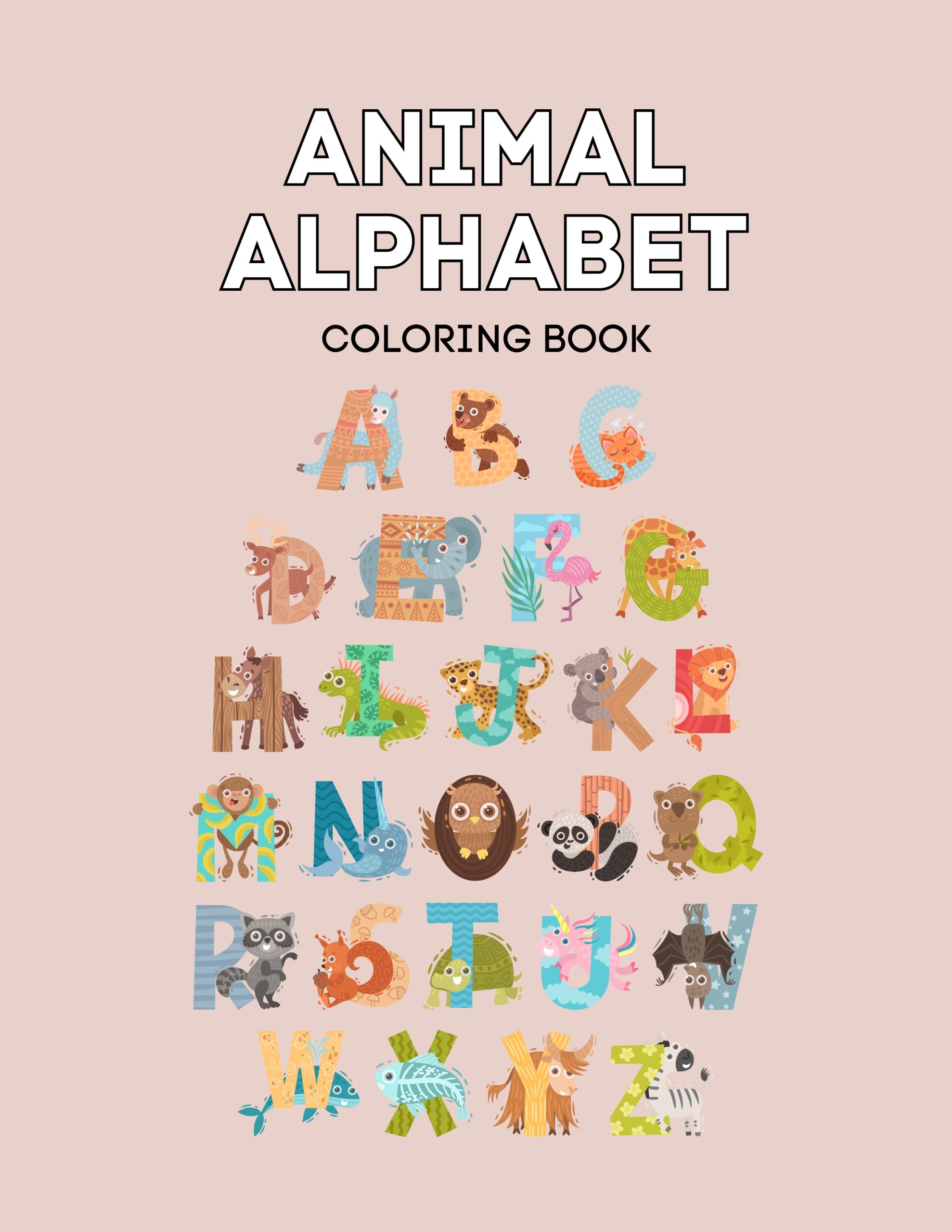 Animal Alphabet Coloring Book H