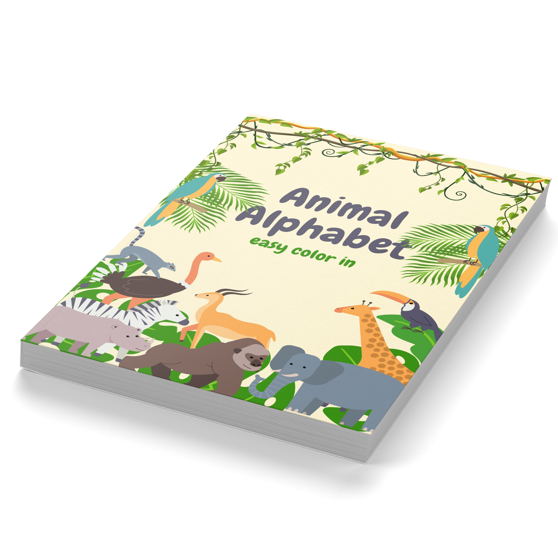 Animal Alphabet – easy color in