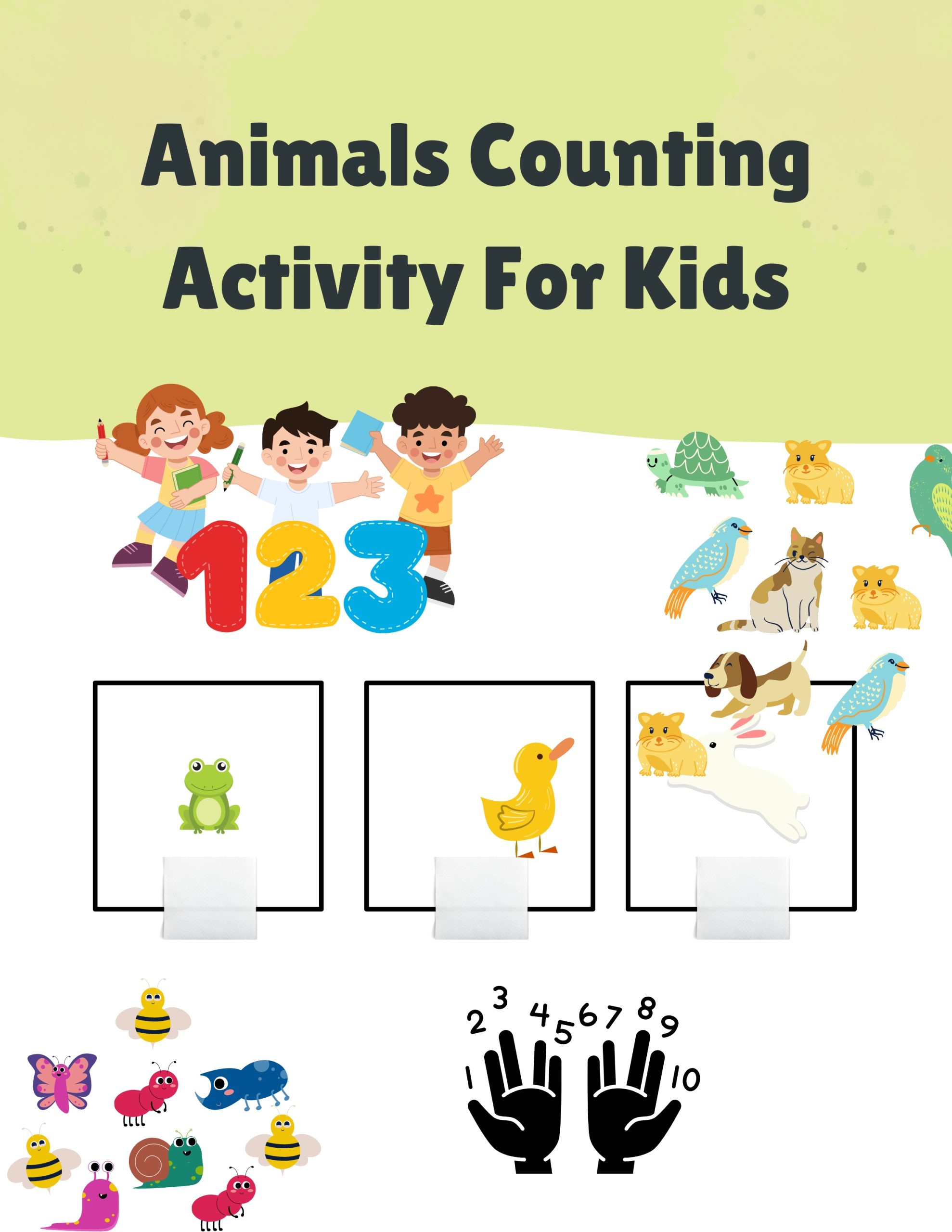 Animals Counting Activity For Kids B