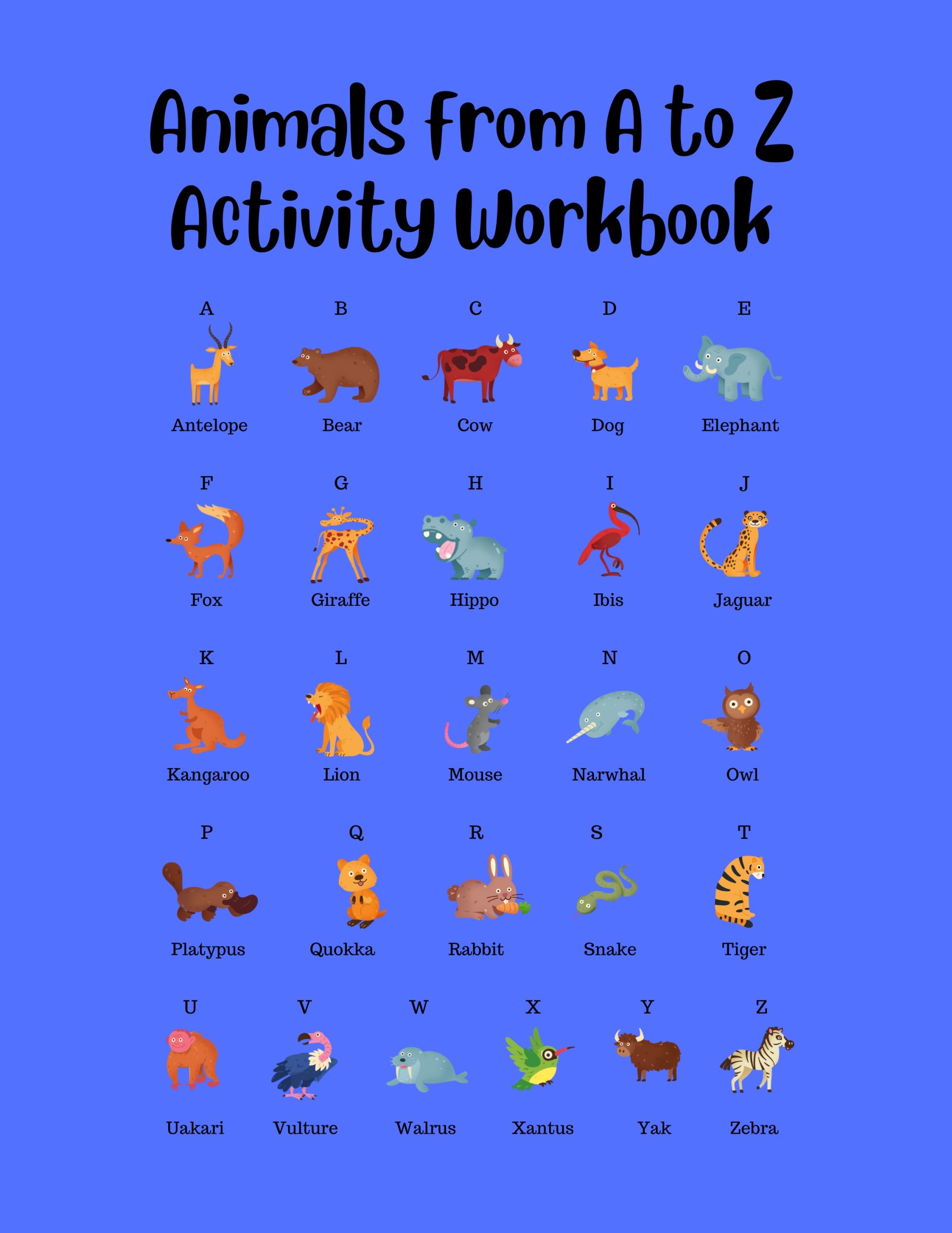 Animals from A to Z Activity Workbook