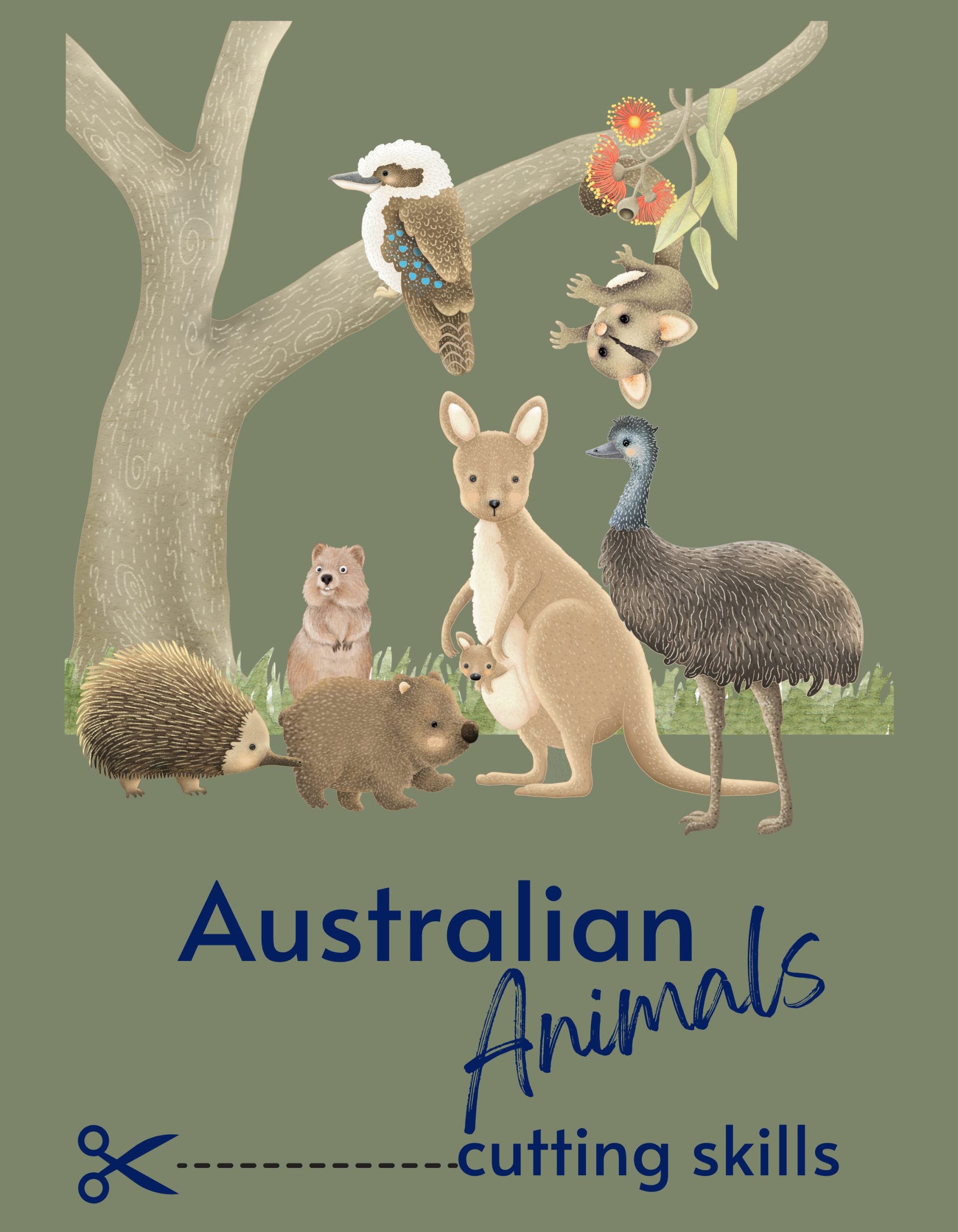 Australian Animals Scissor Cutting Skills