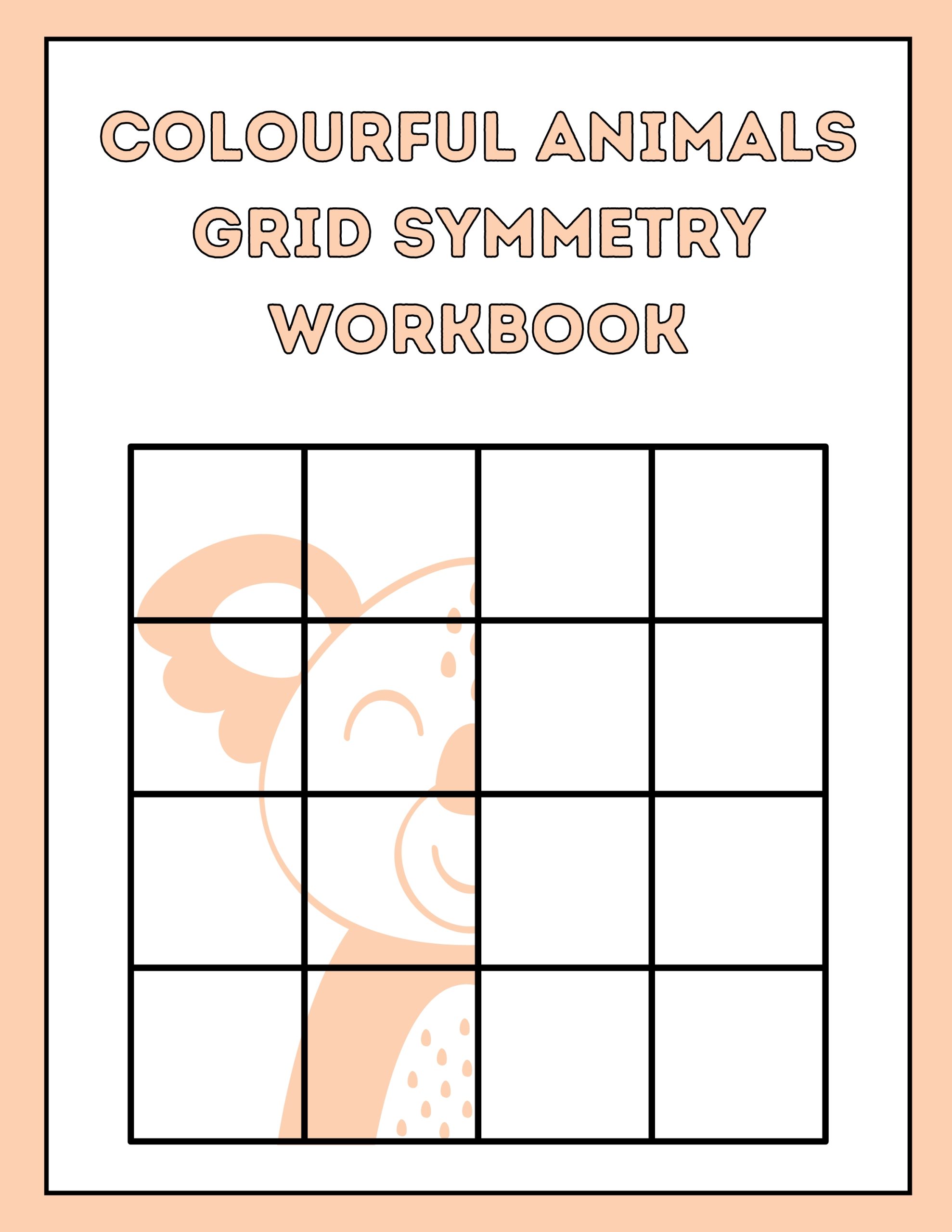 Colourful Animals Grid Symmetry Workbook