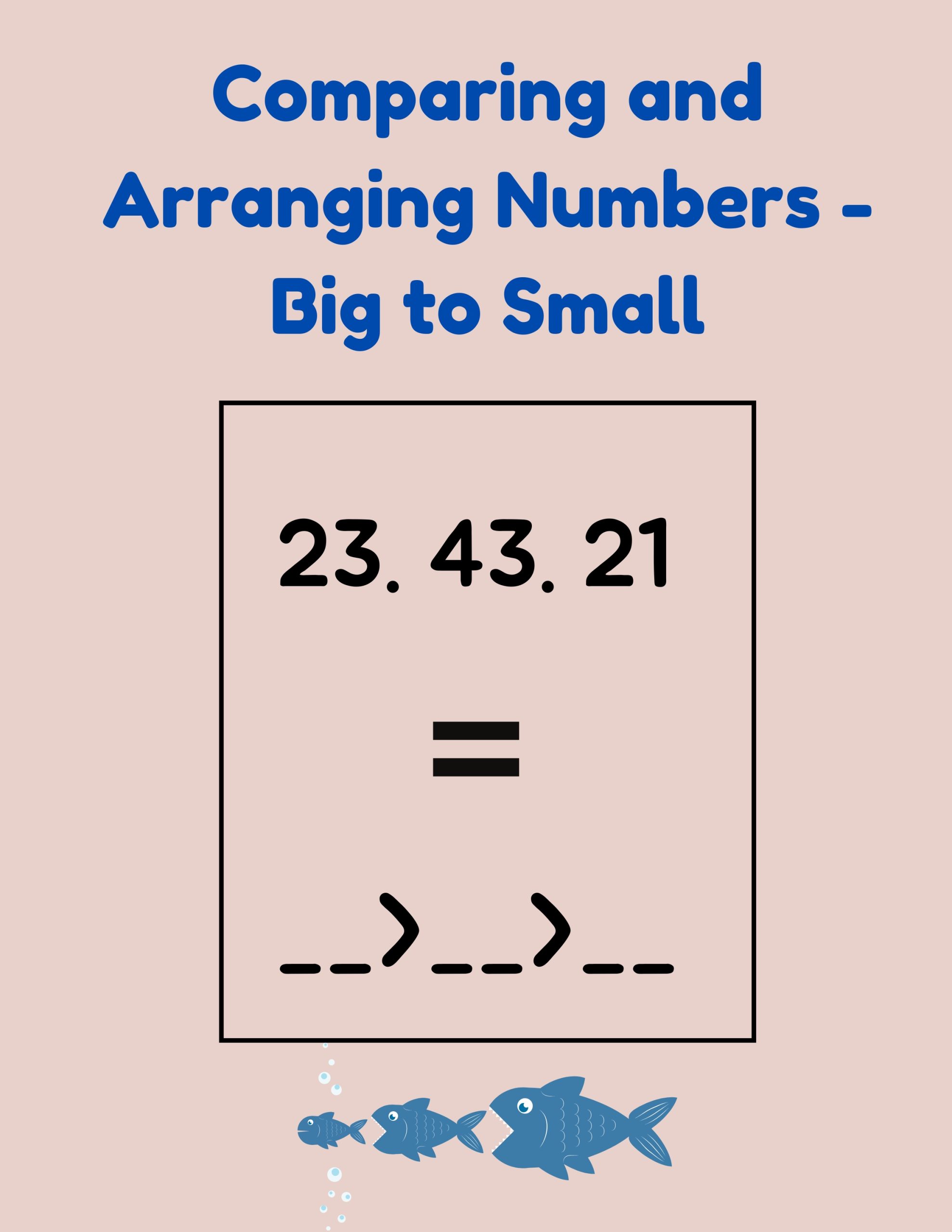Comparing and Arranging Numbers – Big to Small