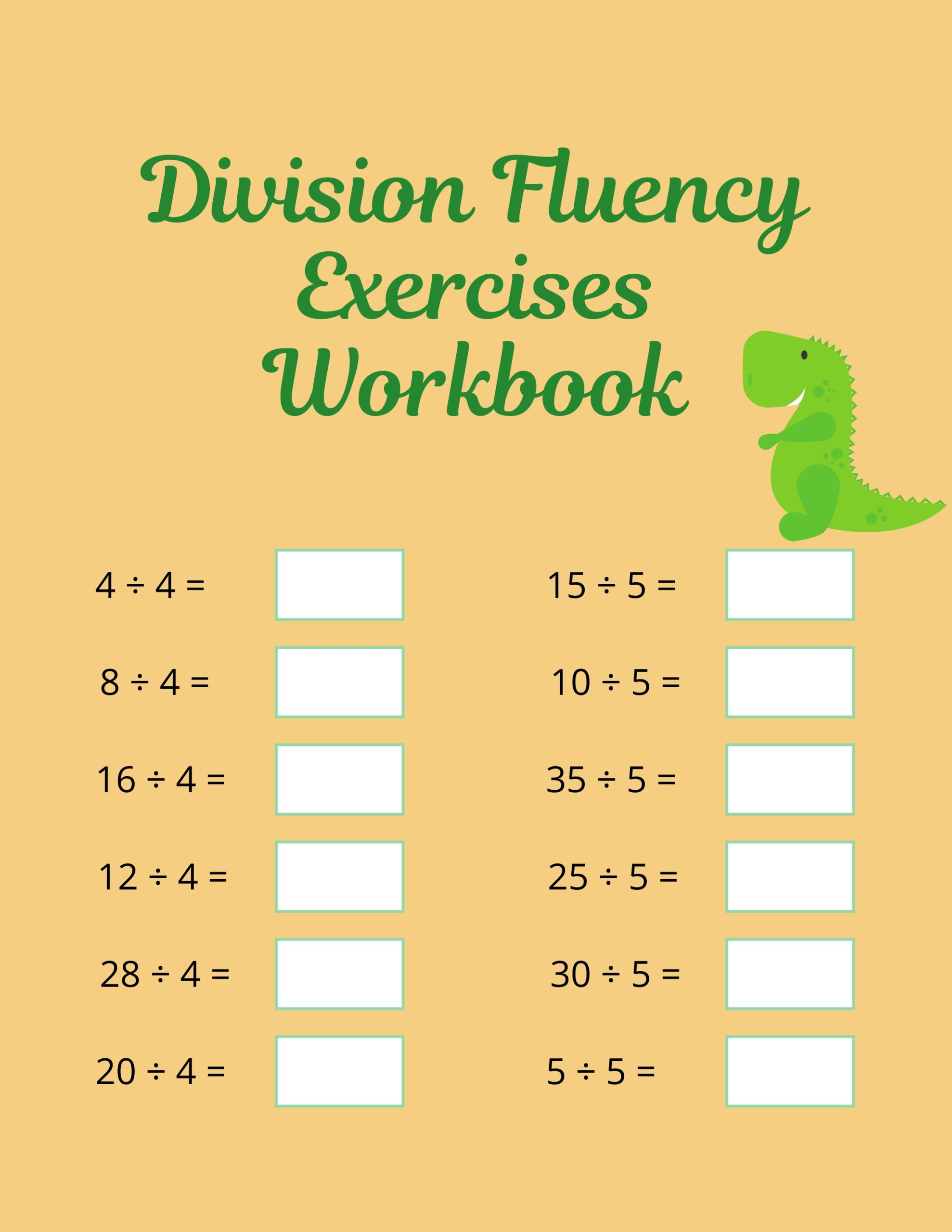 Division Fluency Exercises Workbook
