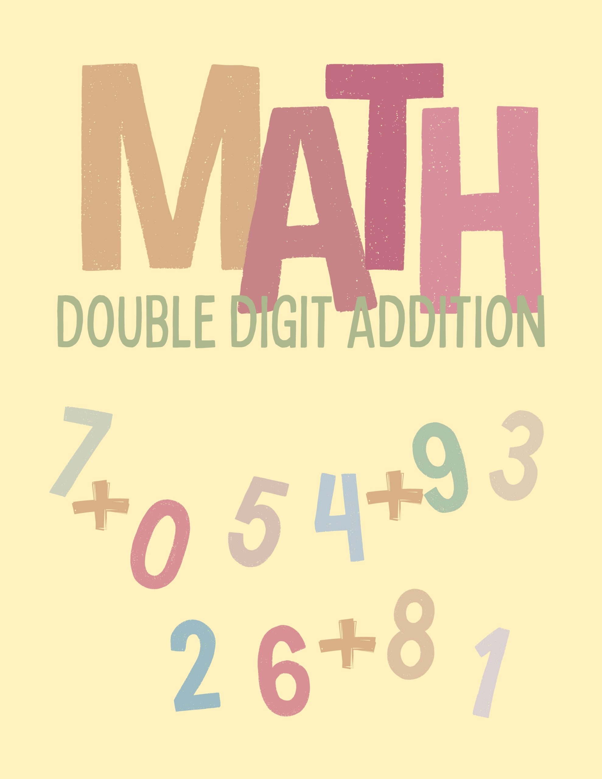 Double Digit Math Addition Worksheets