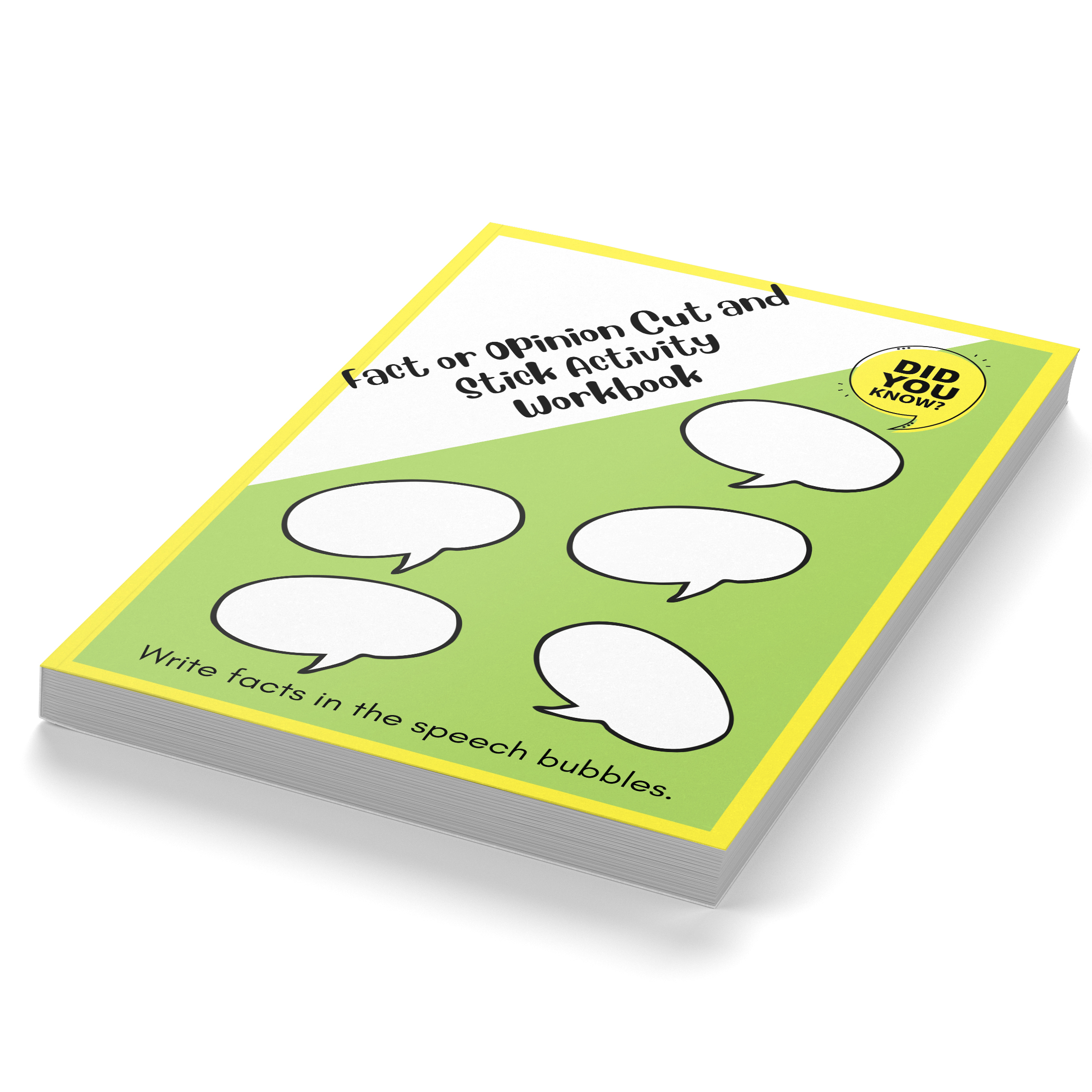 Fact or Opinion Cut and Stick Activity Workbook