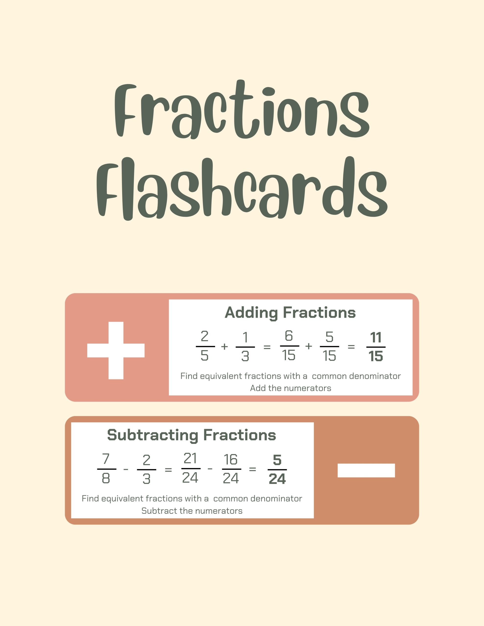 Fractions Flashcards