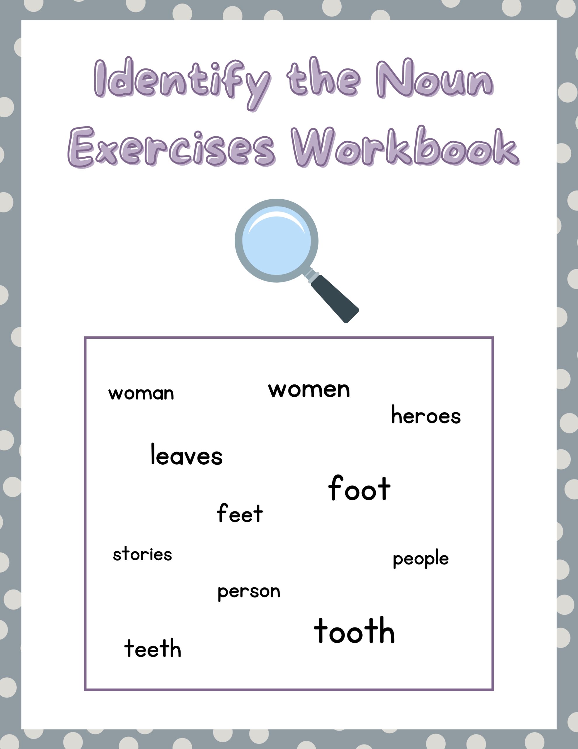 Identify the Noun Exercises Workbook