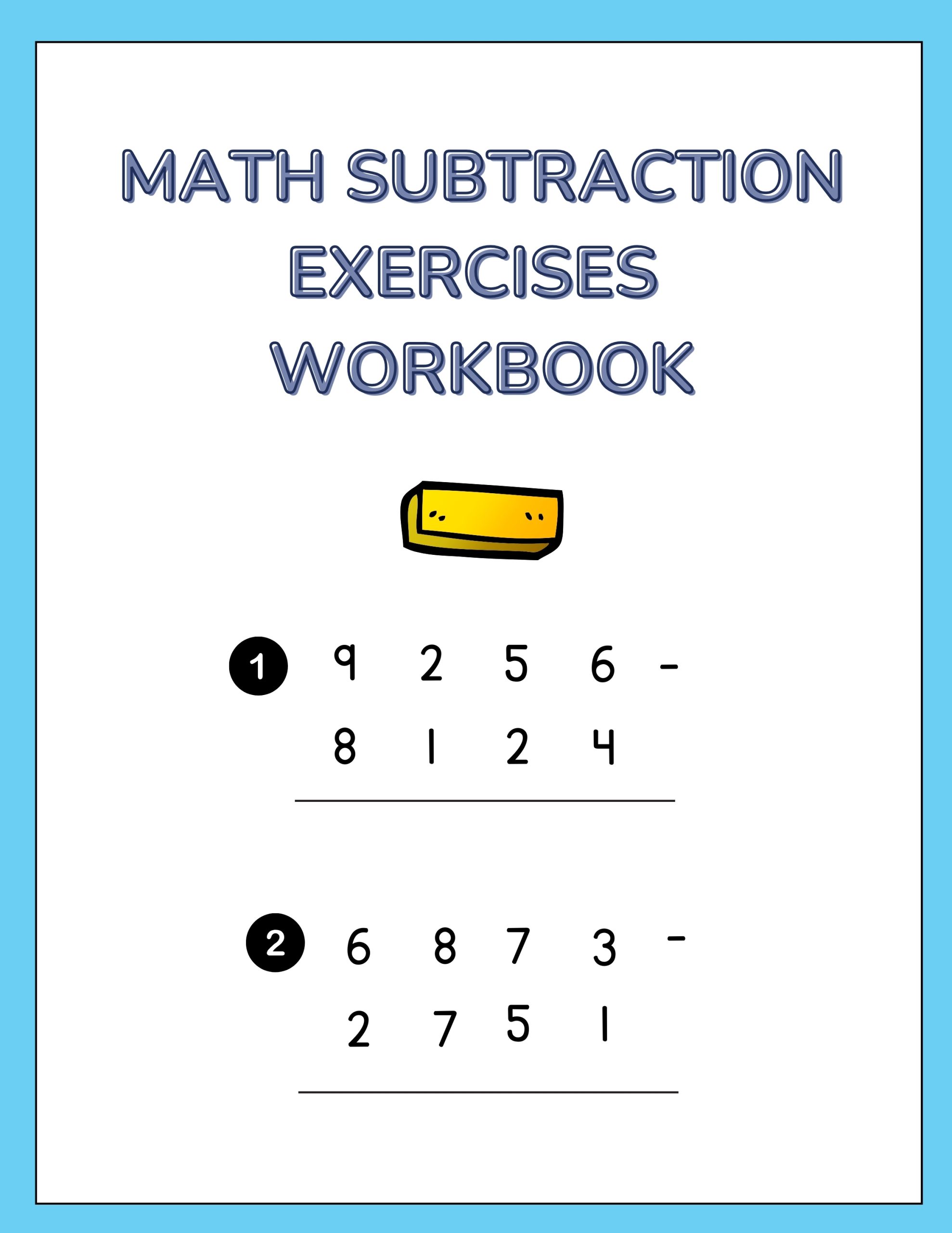 Math Subtraction Exercises Workbook