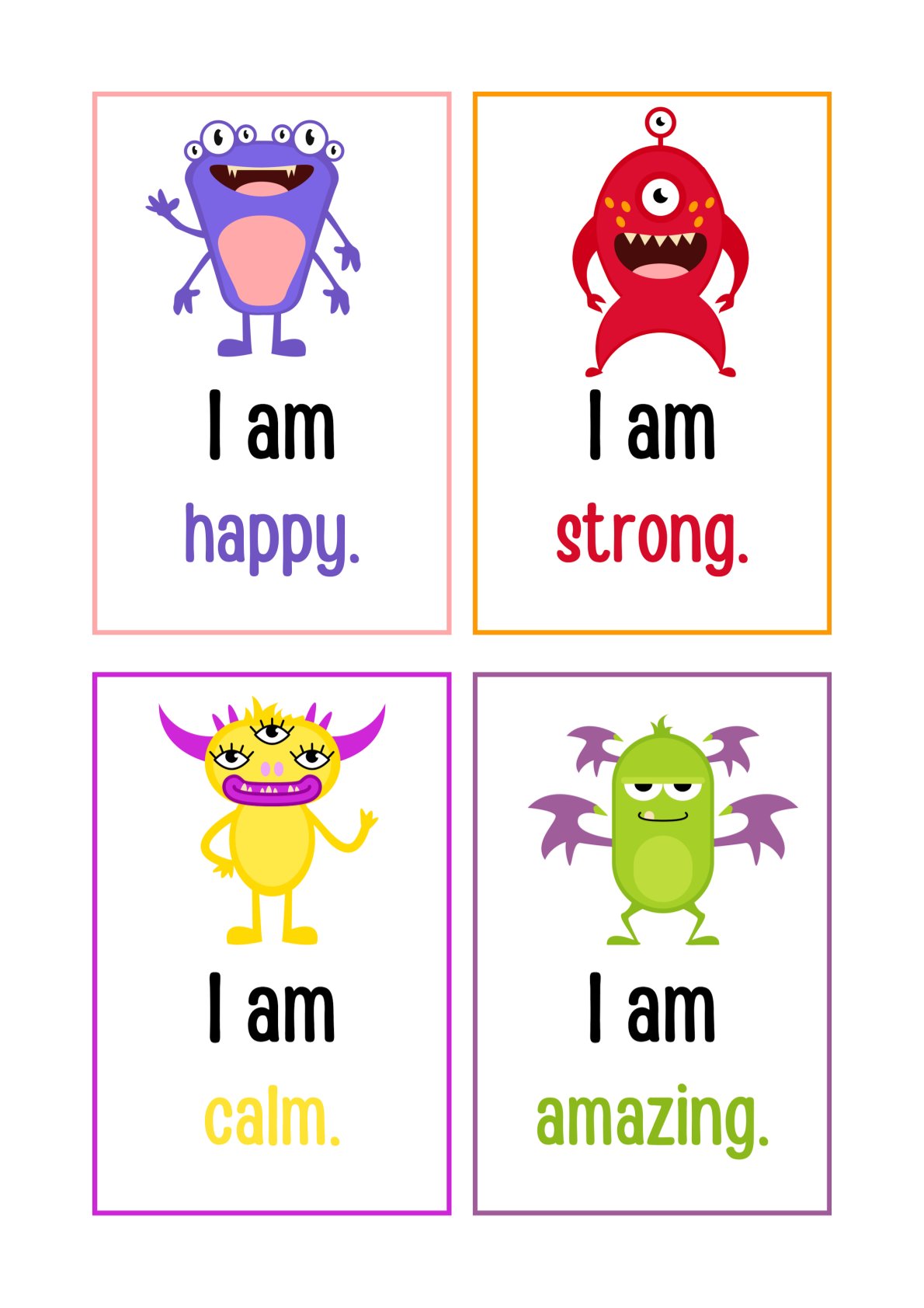 Positive Affirmation Cards for Kids A