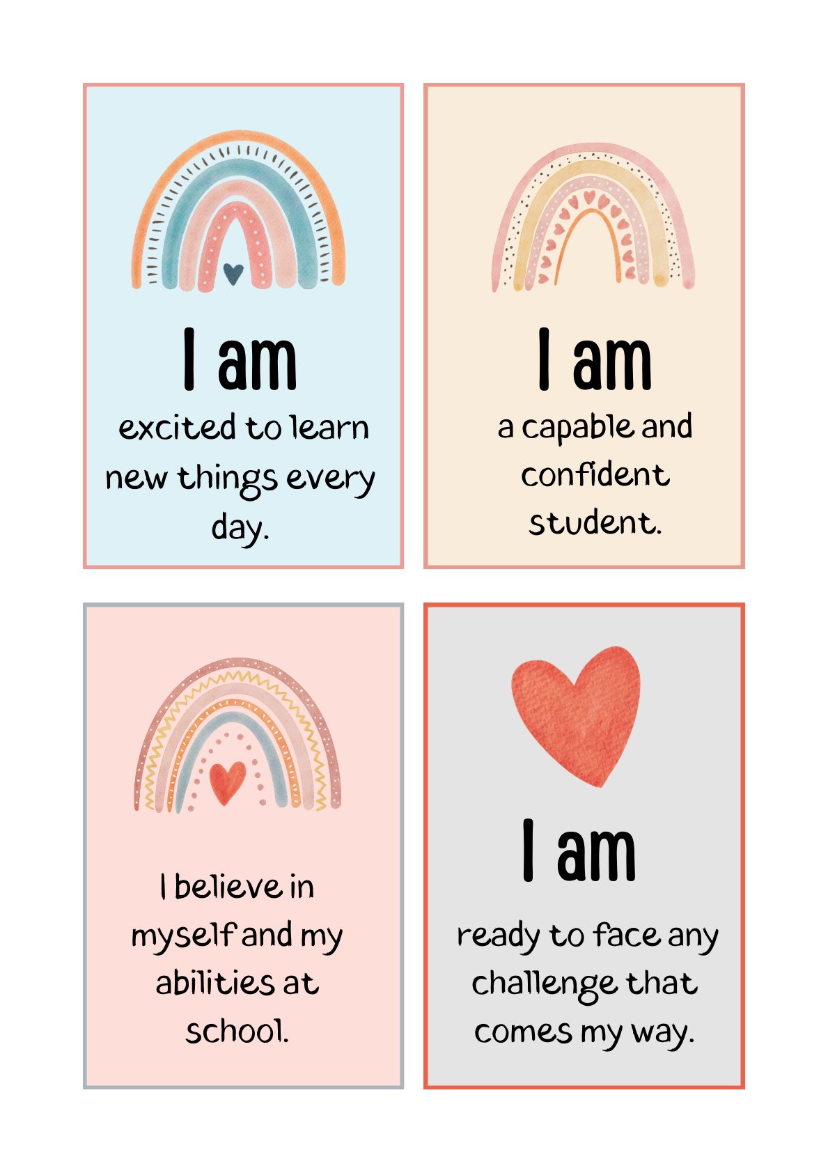 Positive Affirmation Cards for Kids