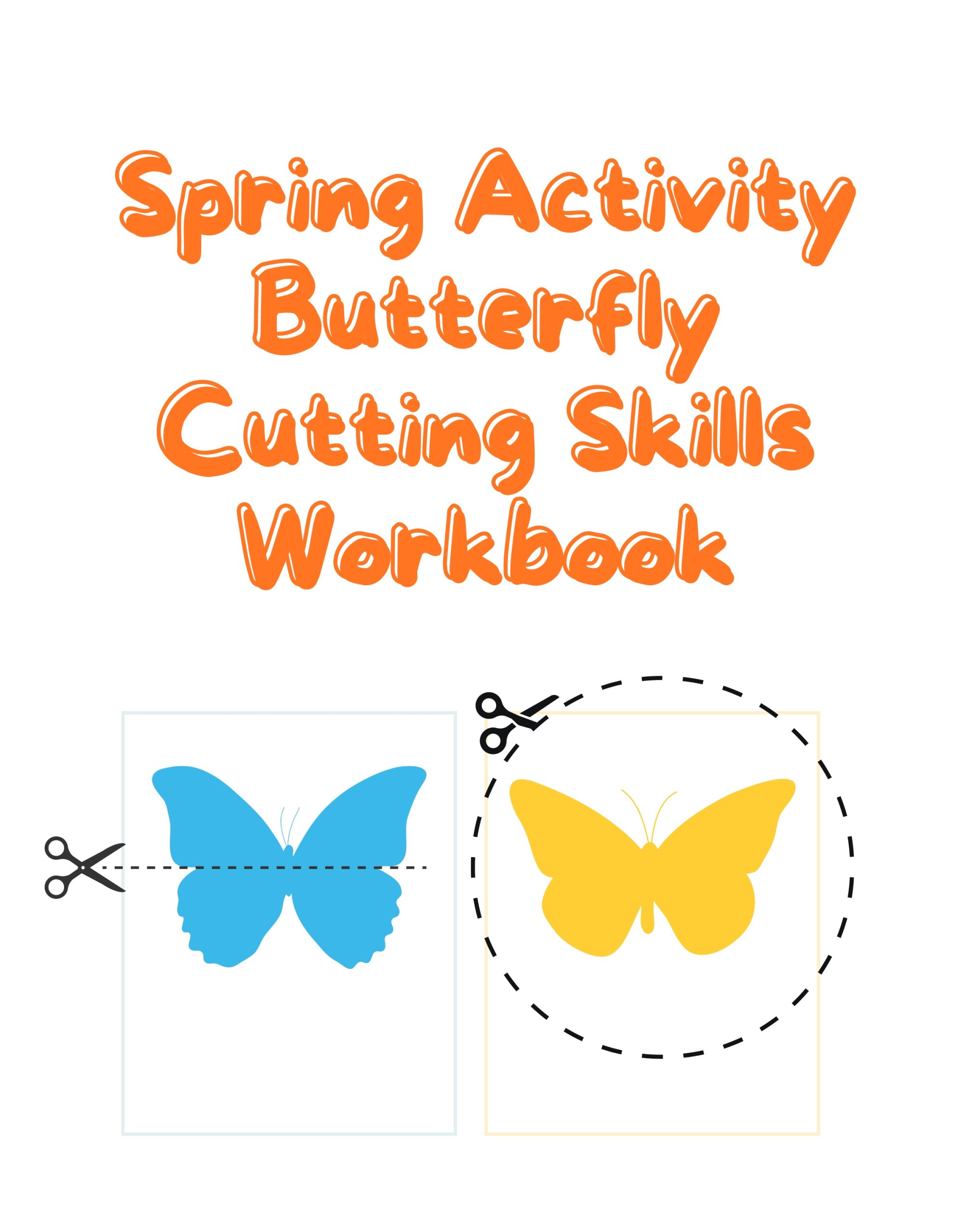 Spring Activity Butterfly Cutting Skills Workbook