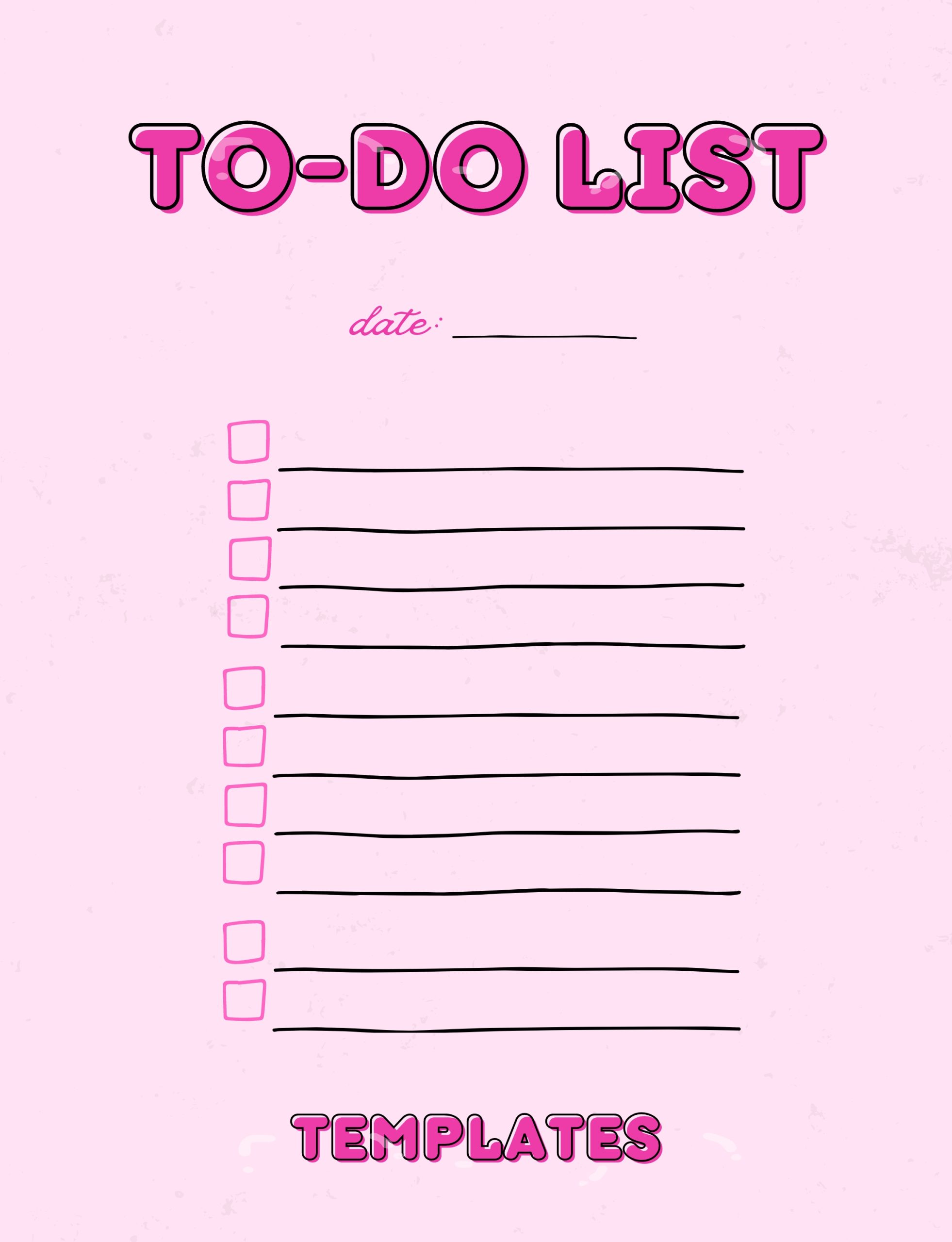 To Do List Templates 8.5 x 11