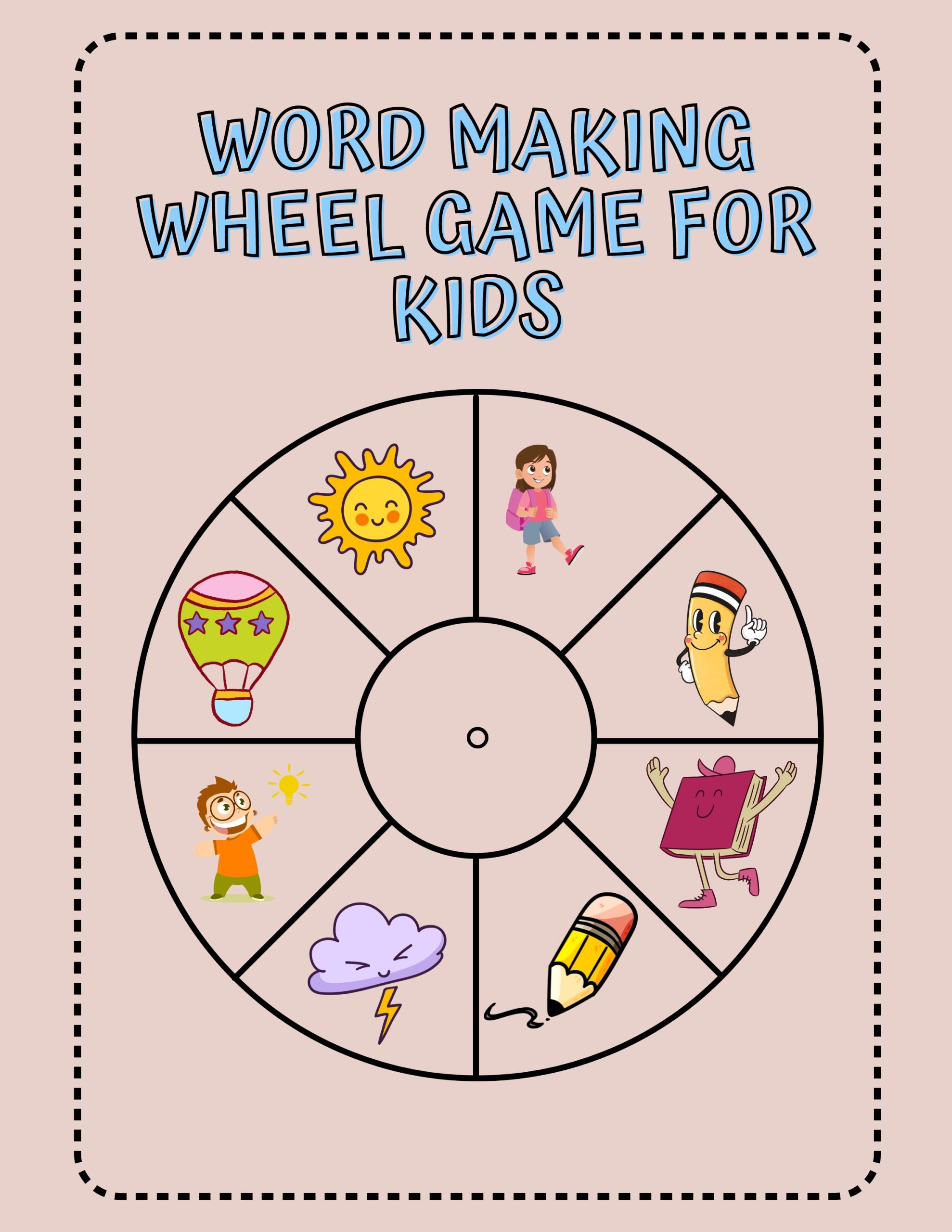 Word making wheel game for kids