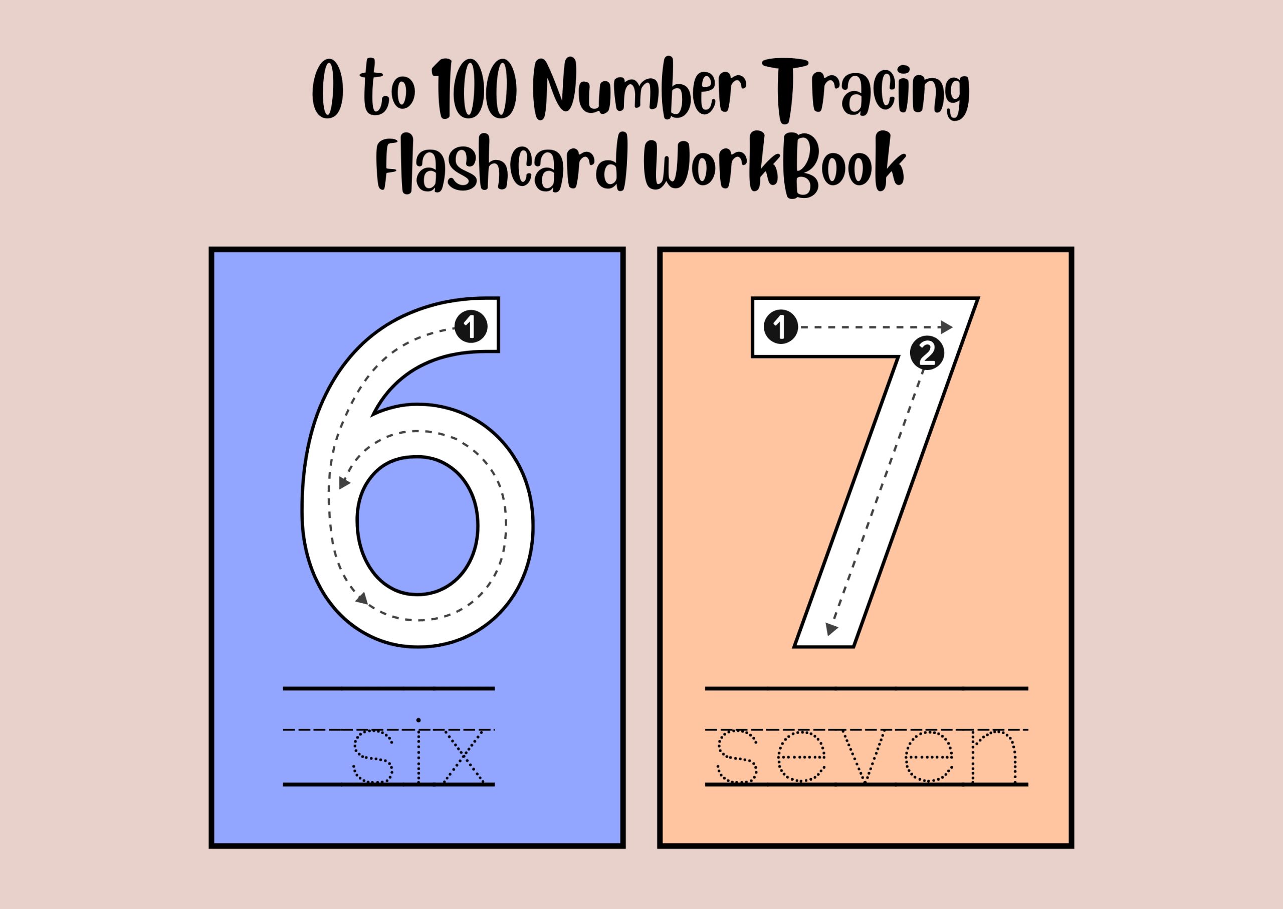 0 to 100 Number Tracing Flashcard WorkBook