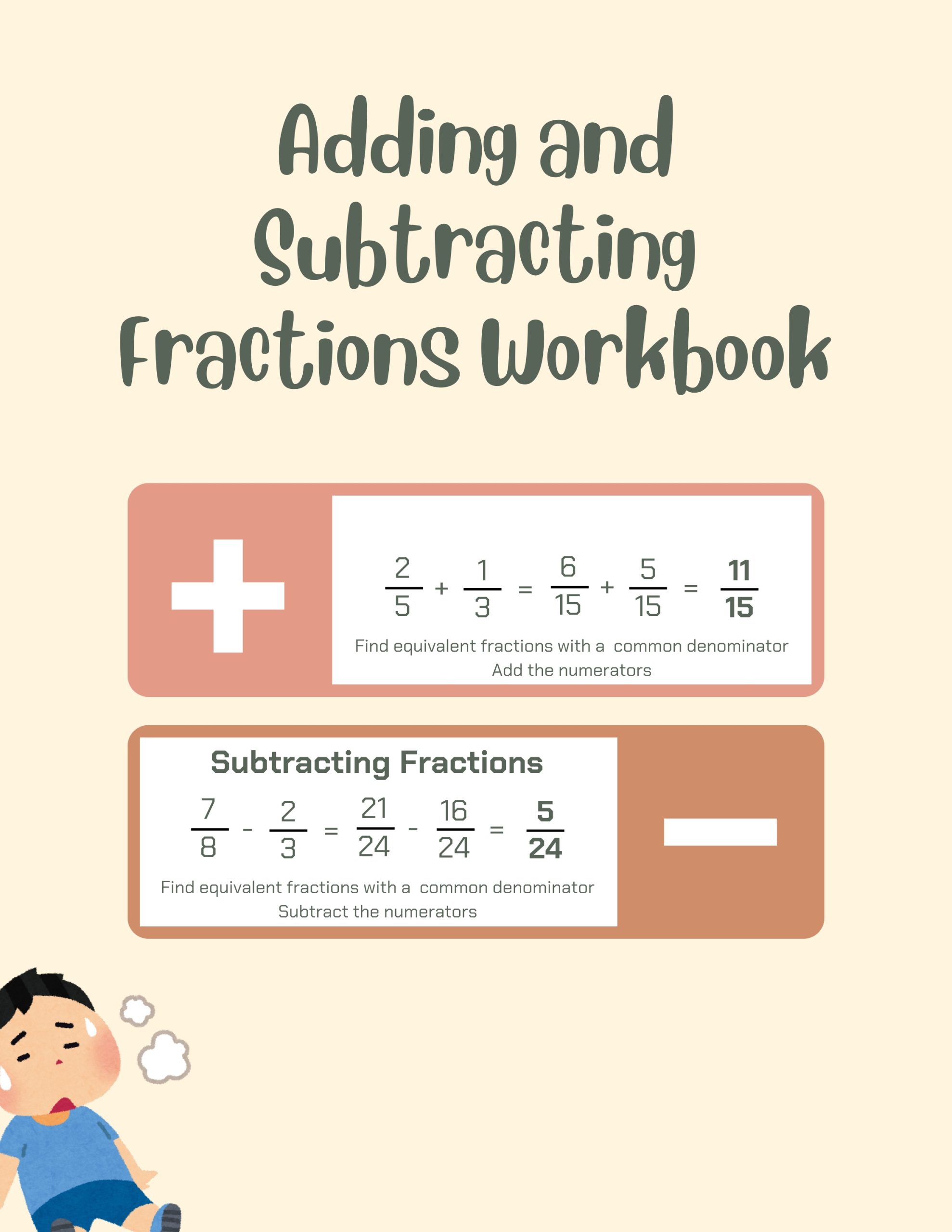 Adding and Subtracting Fractions Workbook