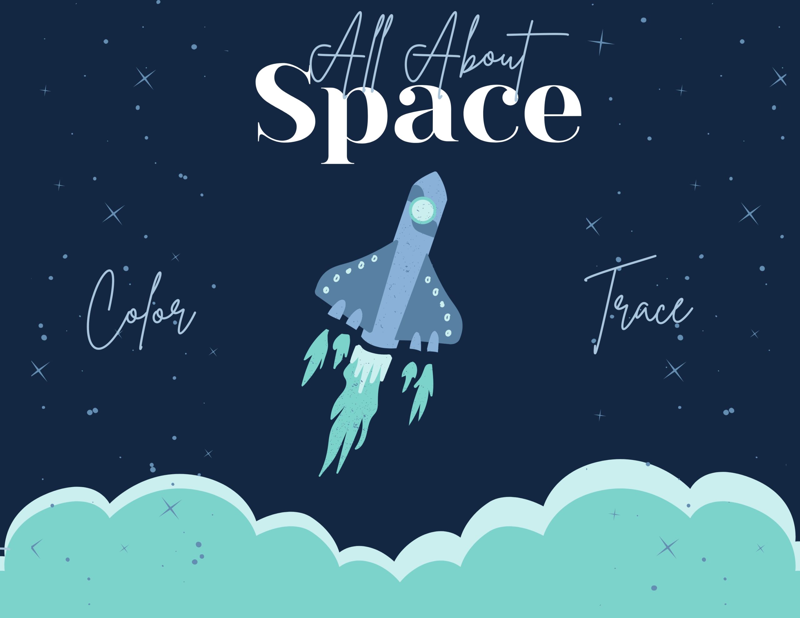 All About Space – Trace and Color Activities Workbook
