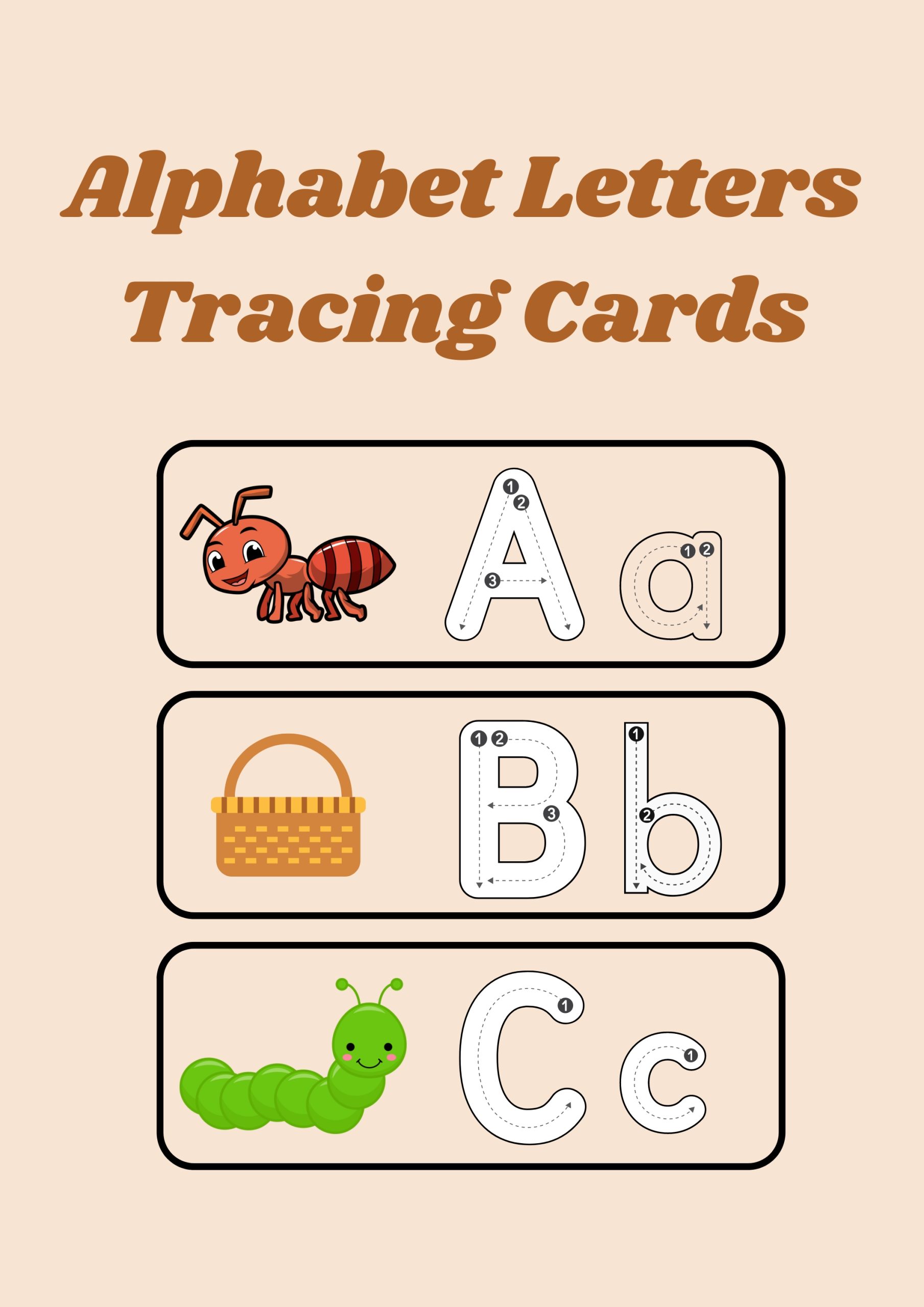 Alphabet Letters Tracing Cards
