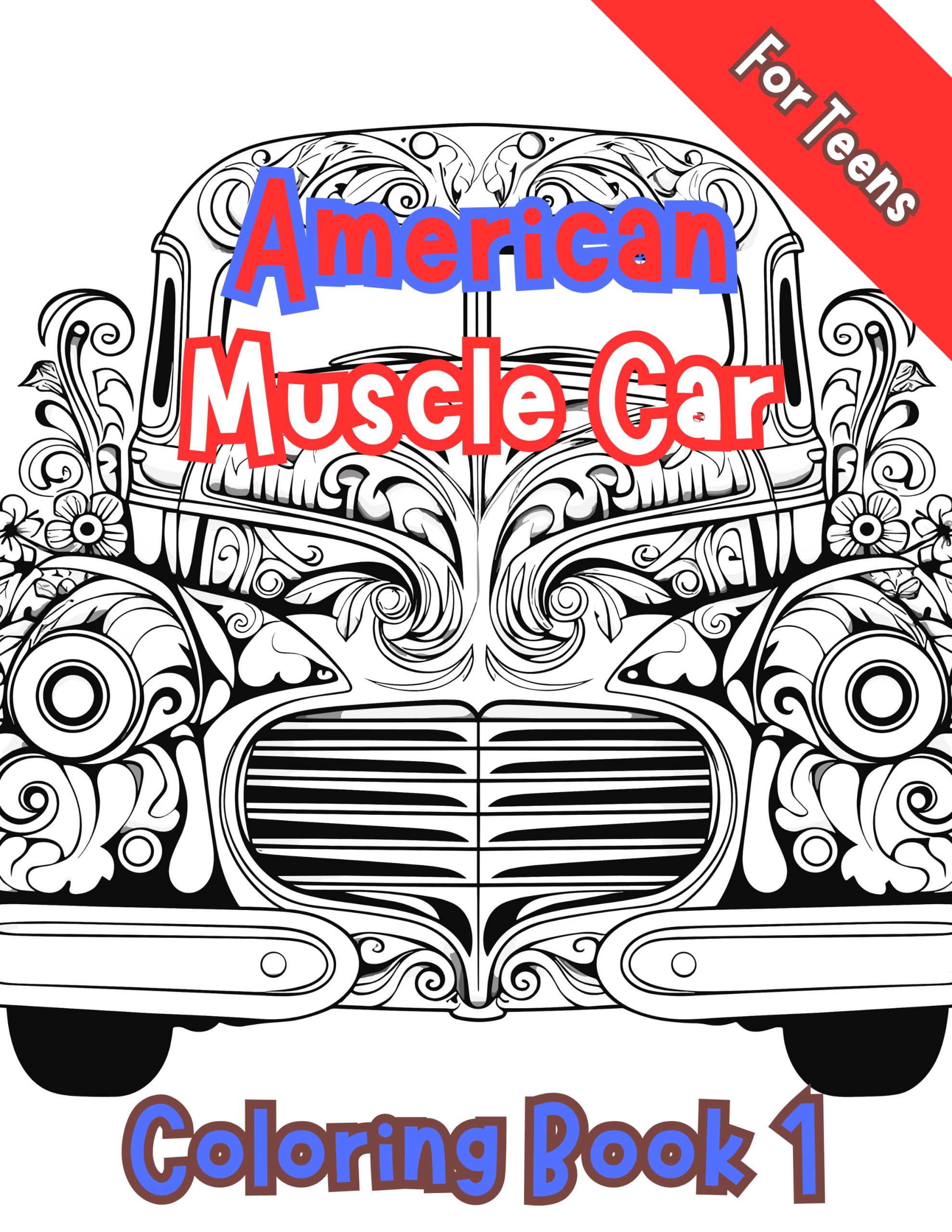 American Muscle Car Coloring Book 1 – for Teens
