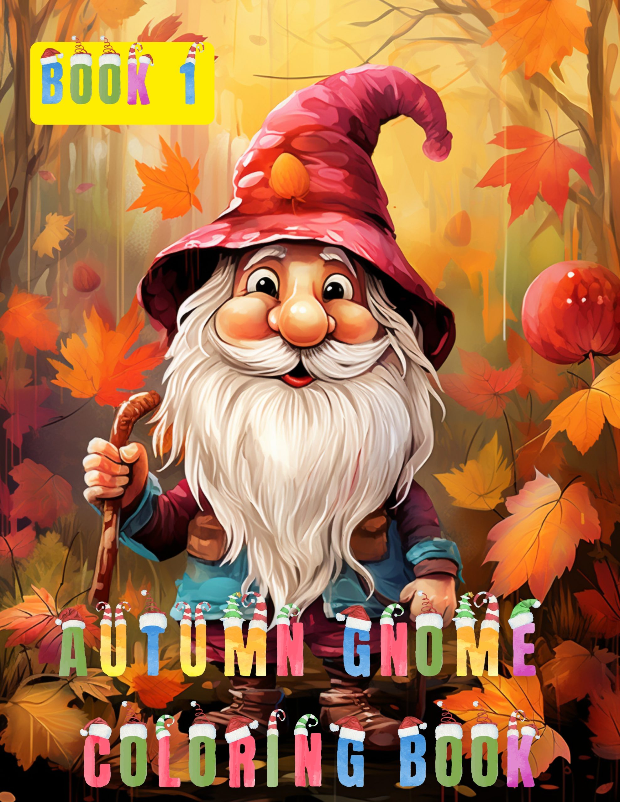 Autumn Gnome Coloring Book 1