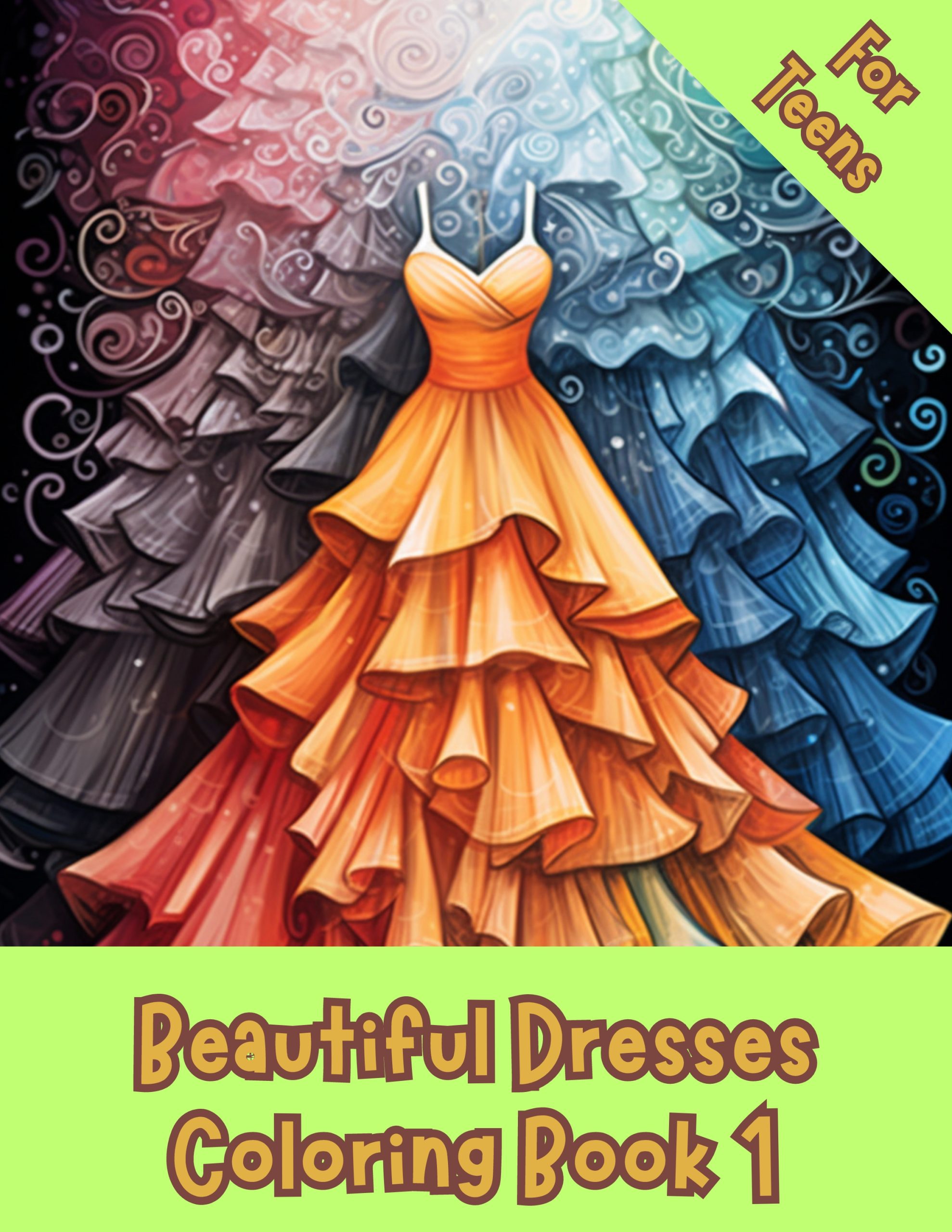 Beautiful Dresses Coloring Book 1