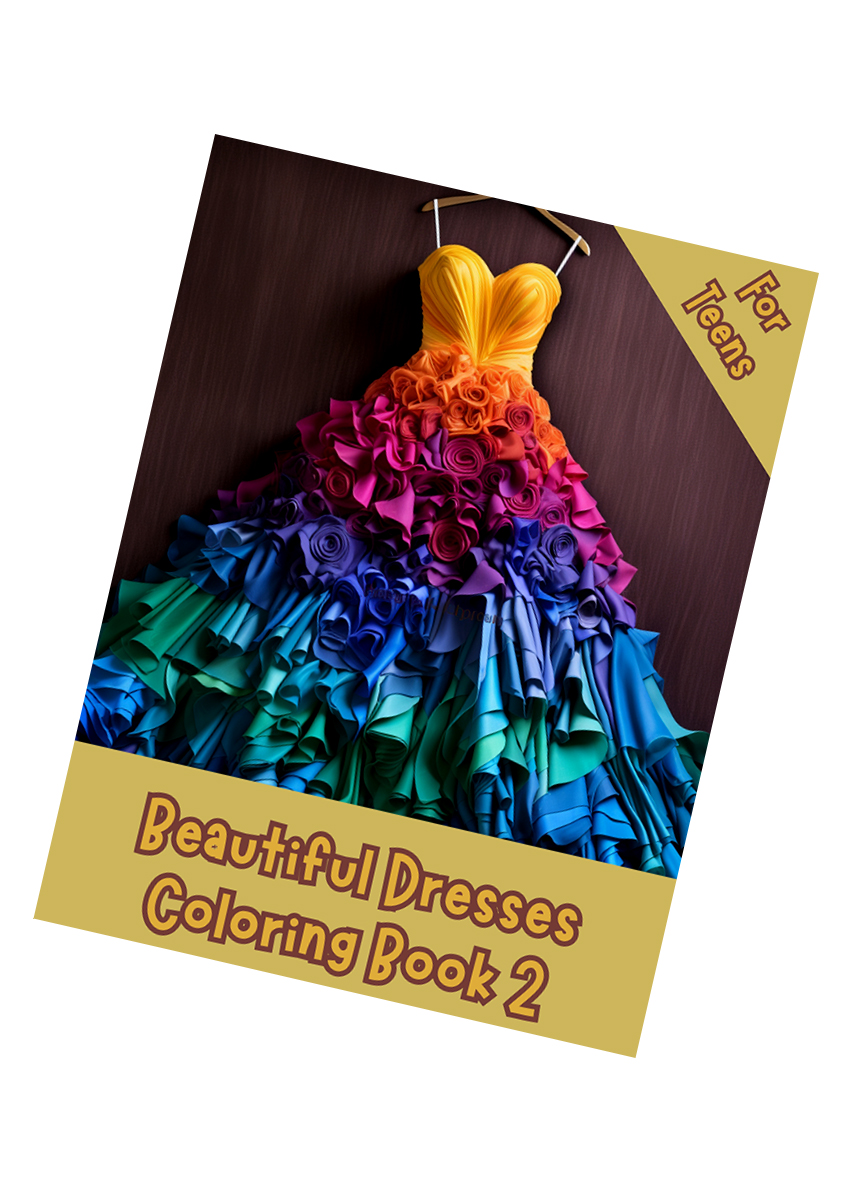 Beautiful Dresses Coloring Book 2