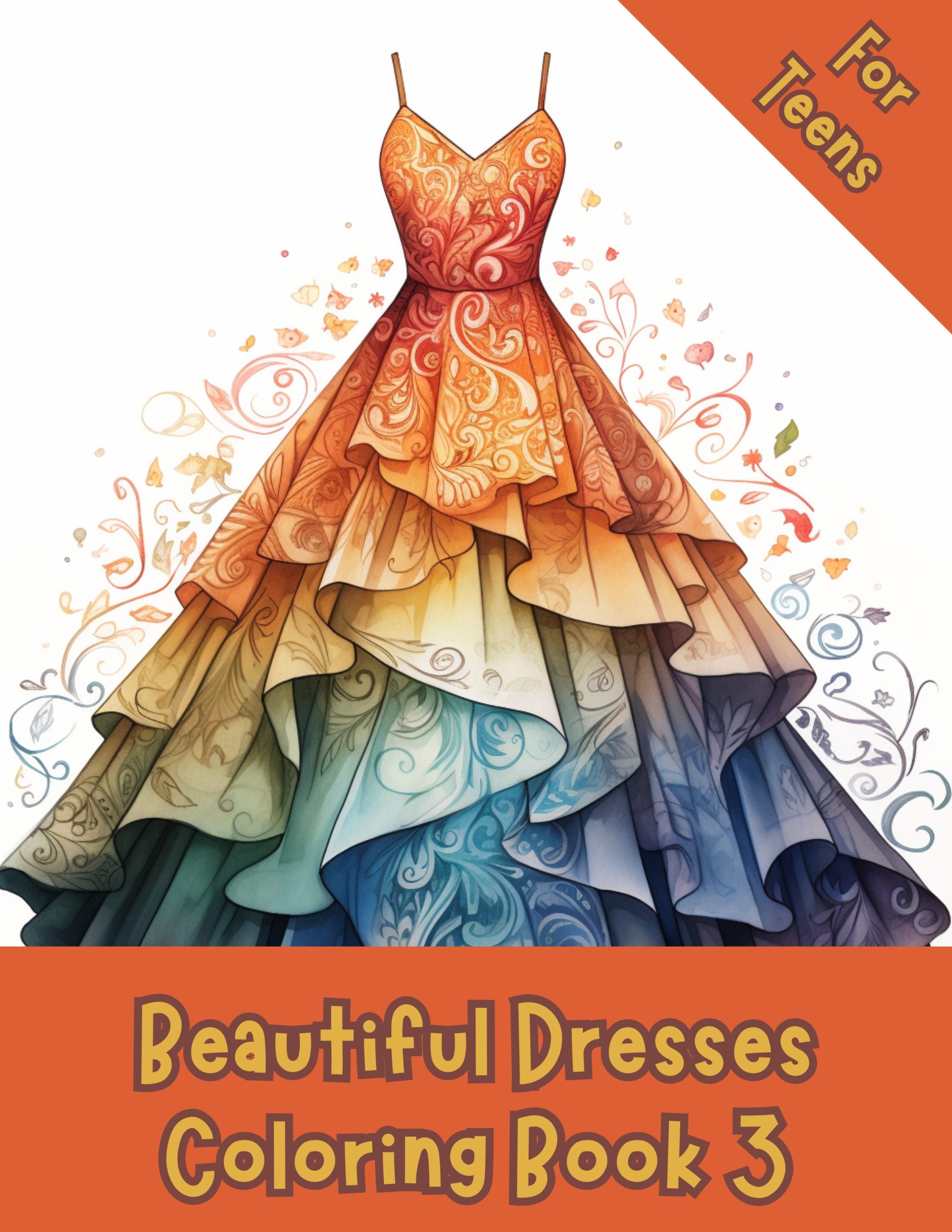 Beautiful Dresses Coloring Book 3