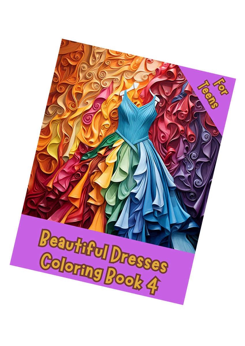 Beautiful Dresses Coloring Book 4
