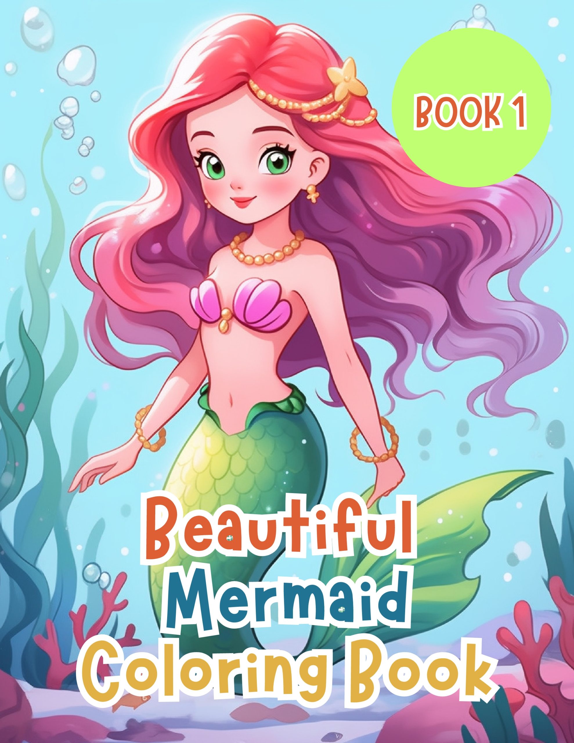 Beautiful Mermaid Coloring Book for Kids 1