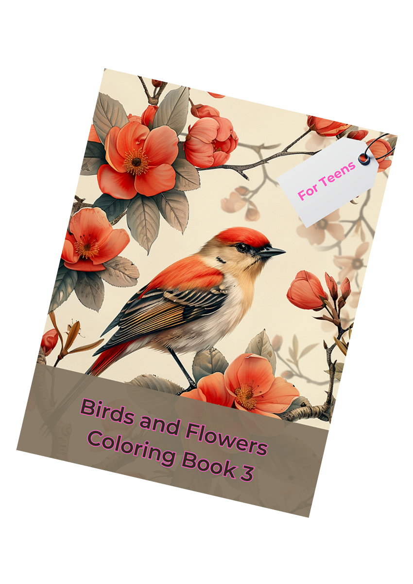 Birds and Flowers Coloring Book 3