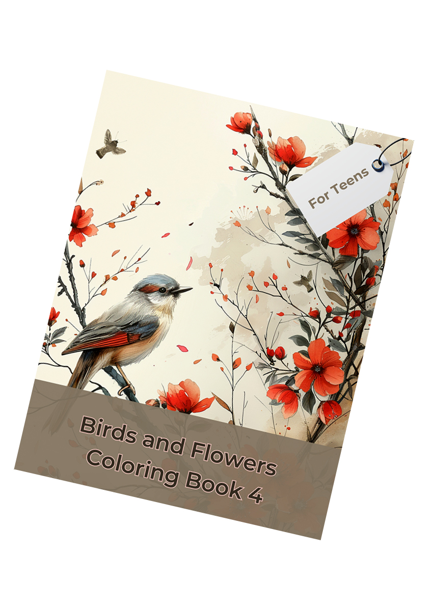 Birds and Flowers Coloring Book 4