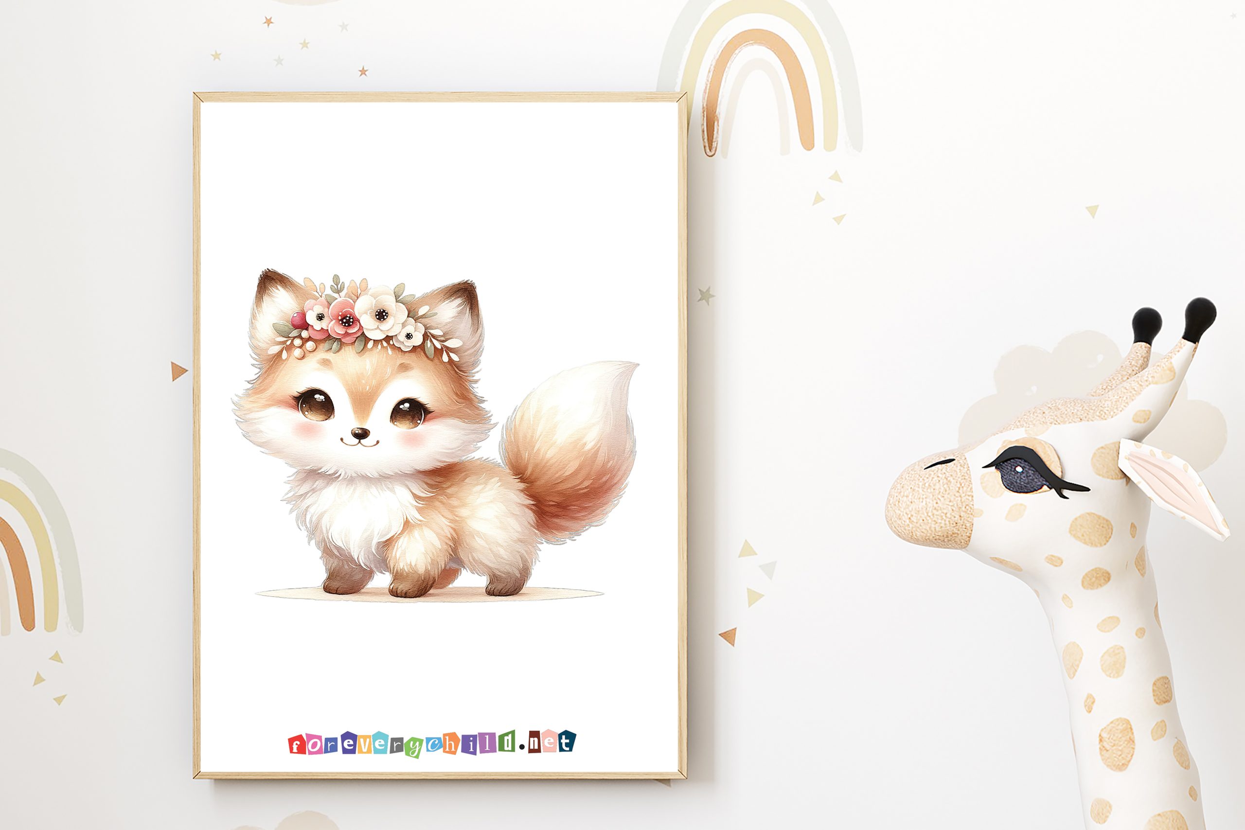 Boho Animal Print Nursery Art 1 18×24