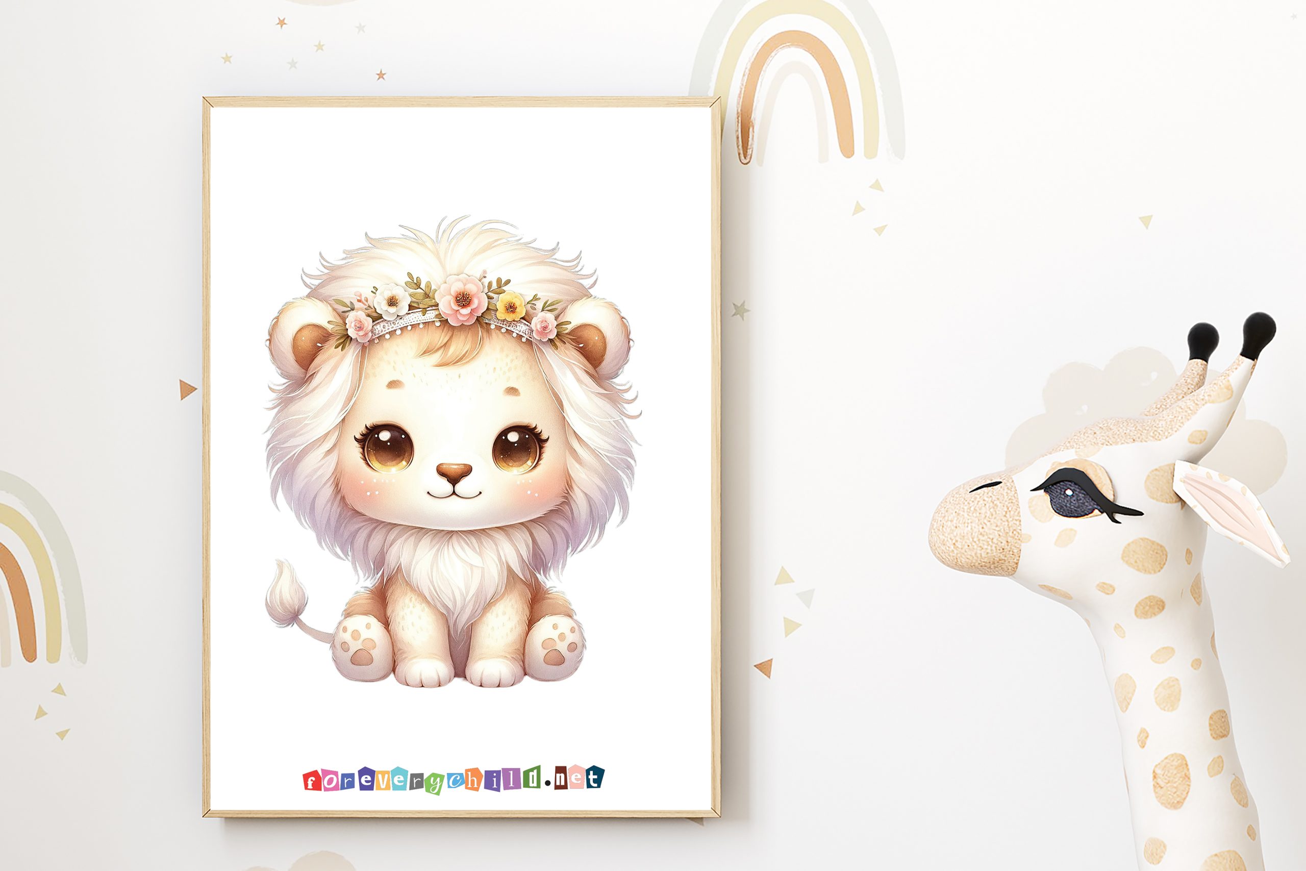 Boho Animal Print Nursery Art 7 18×24