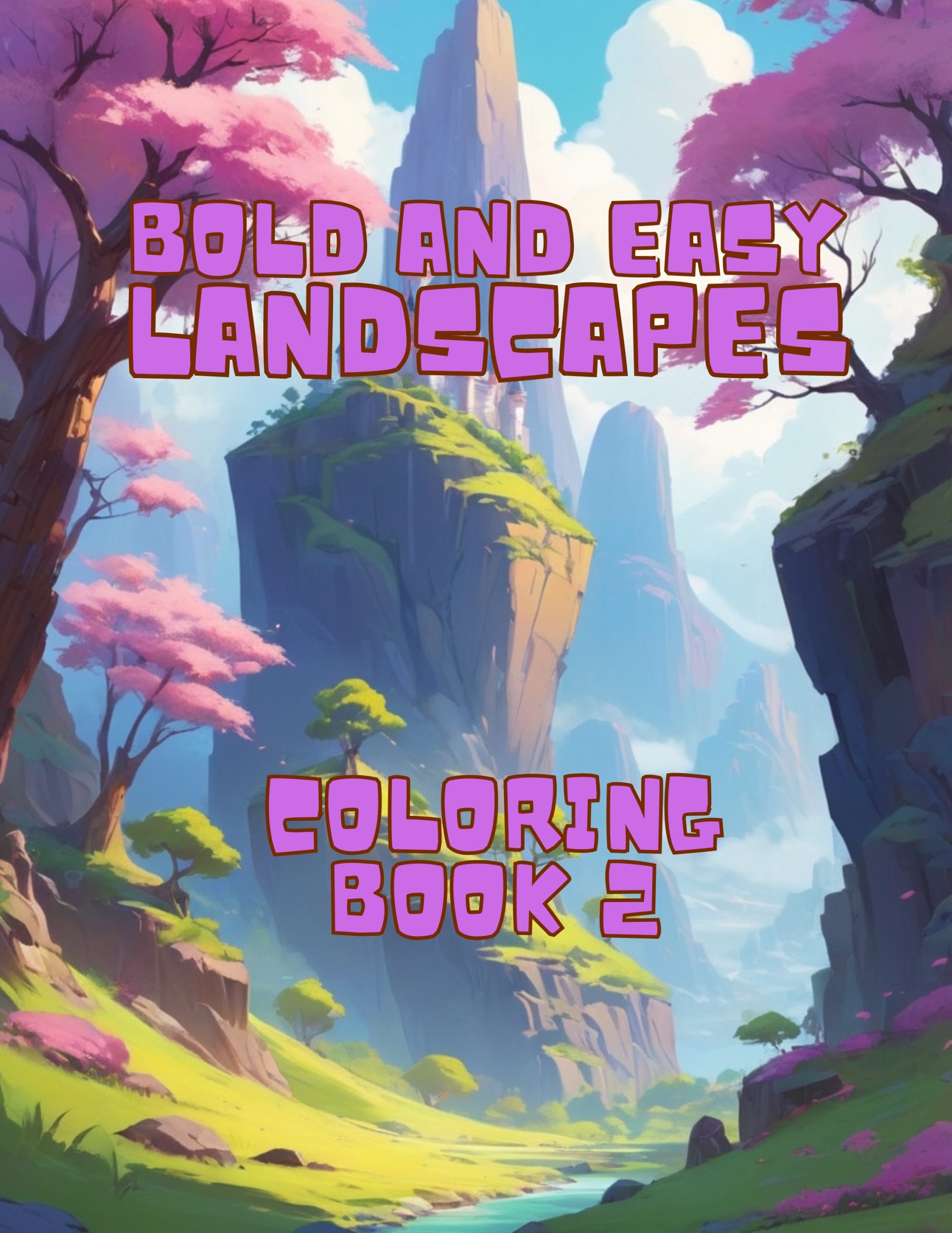 Bold and Easy Landscapes Coloring Book 2