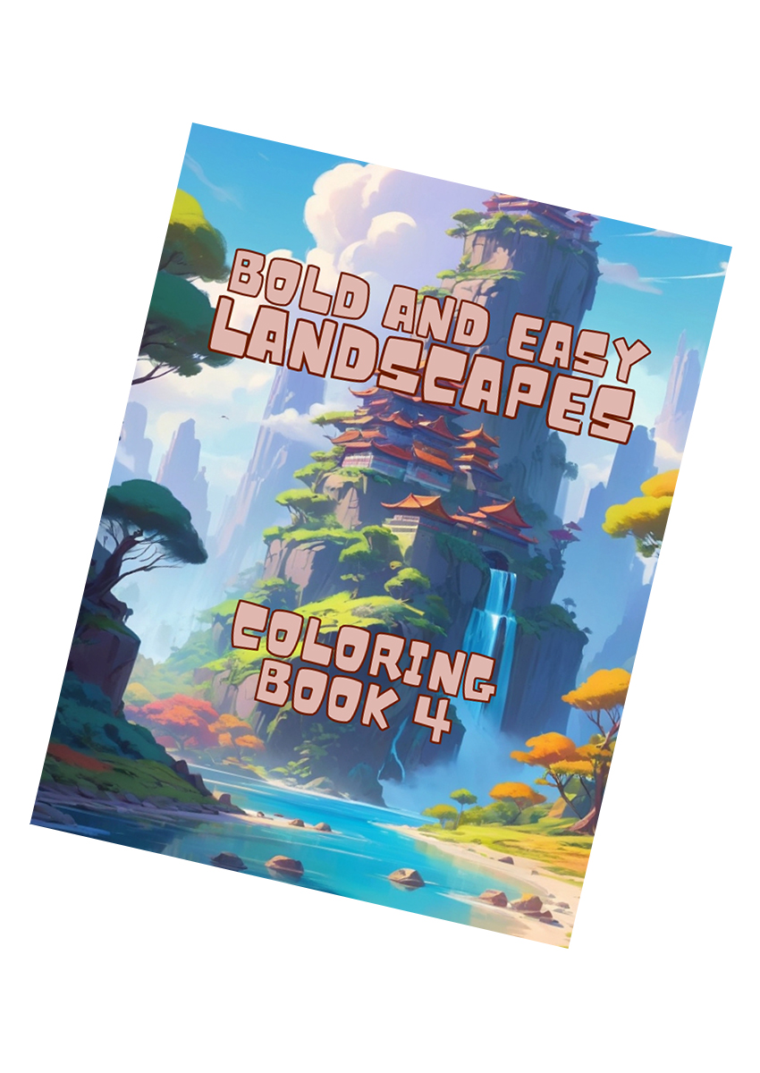 Bold and Easy Landscapes Coloring Book 4