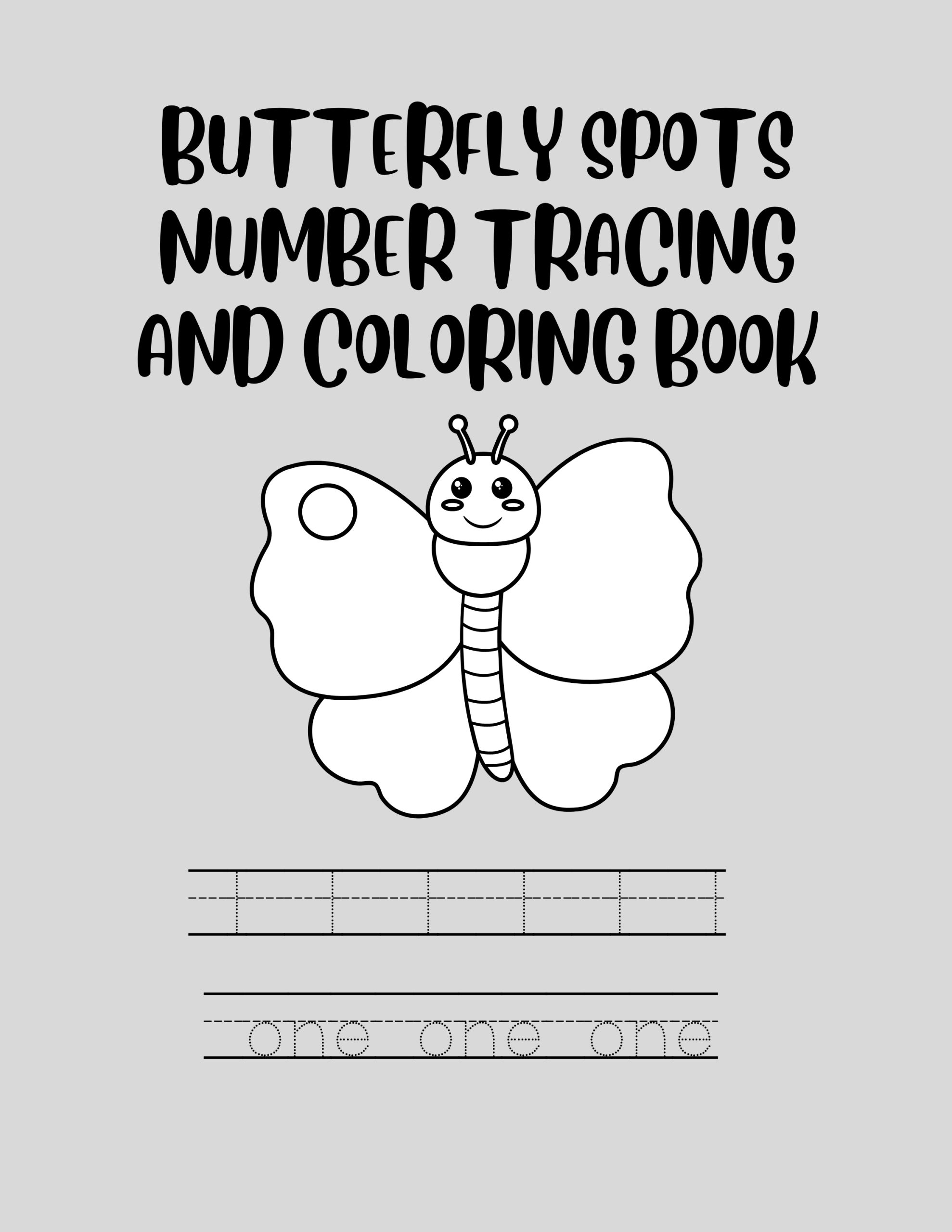 Butterfly Spots Number Tracing and Coloring Book