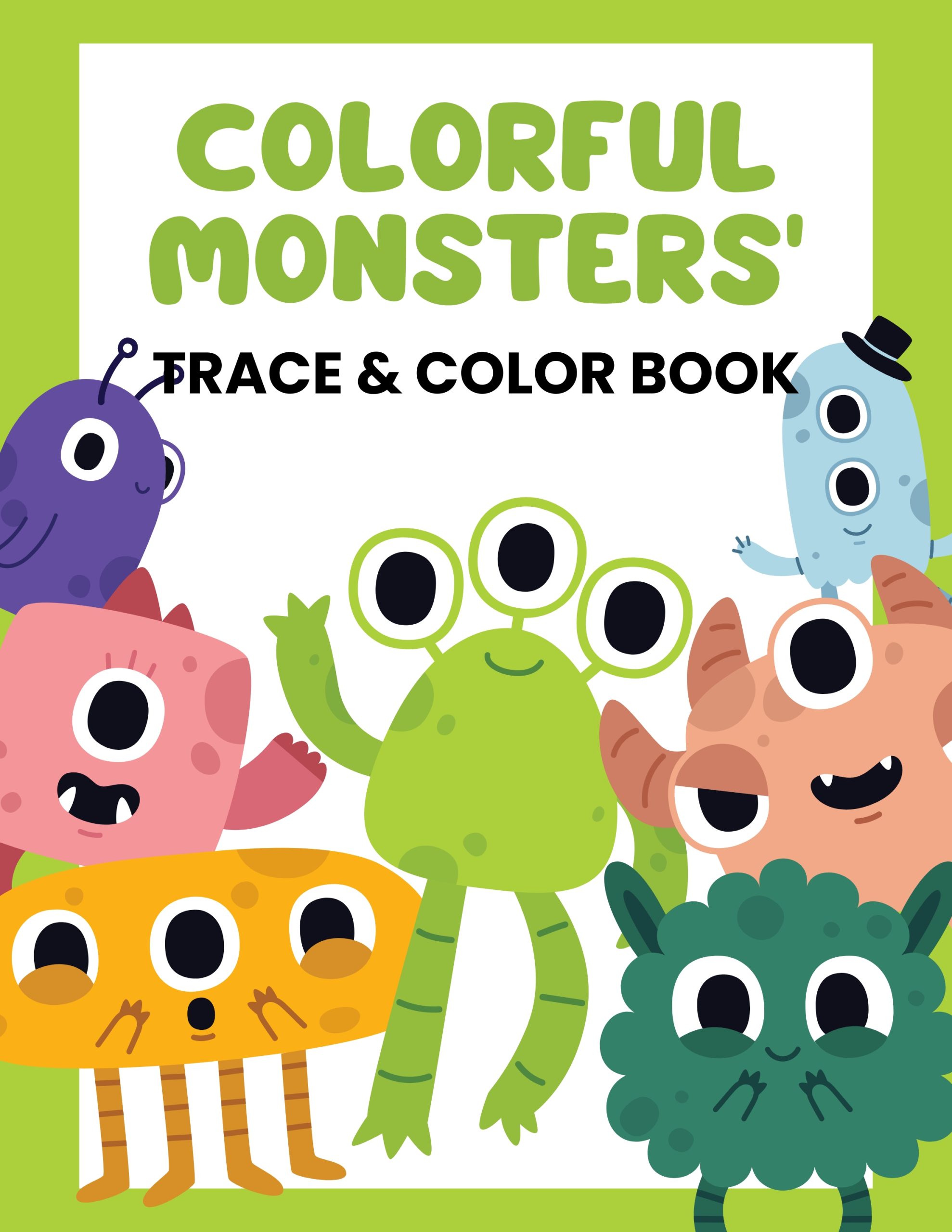 Colorful Monsters Trace & Color Book