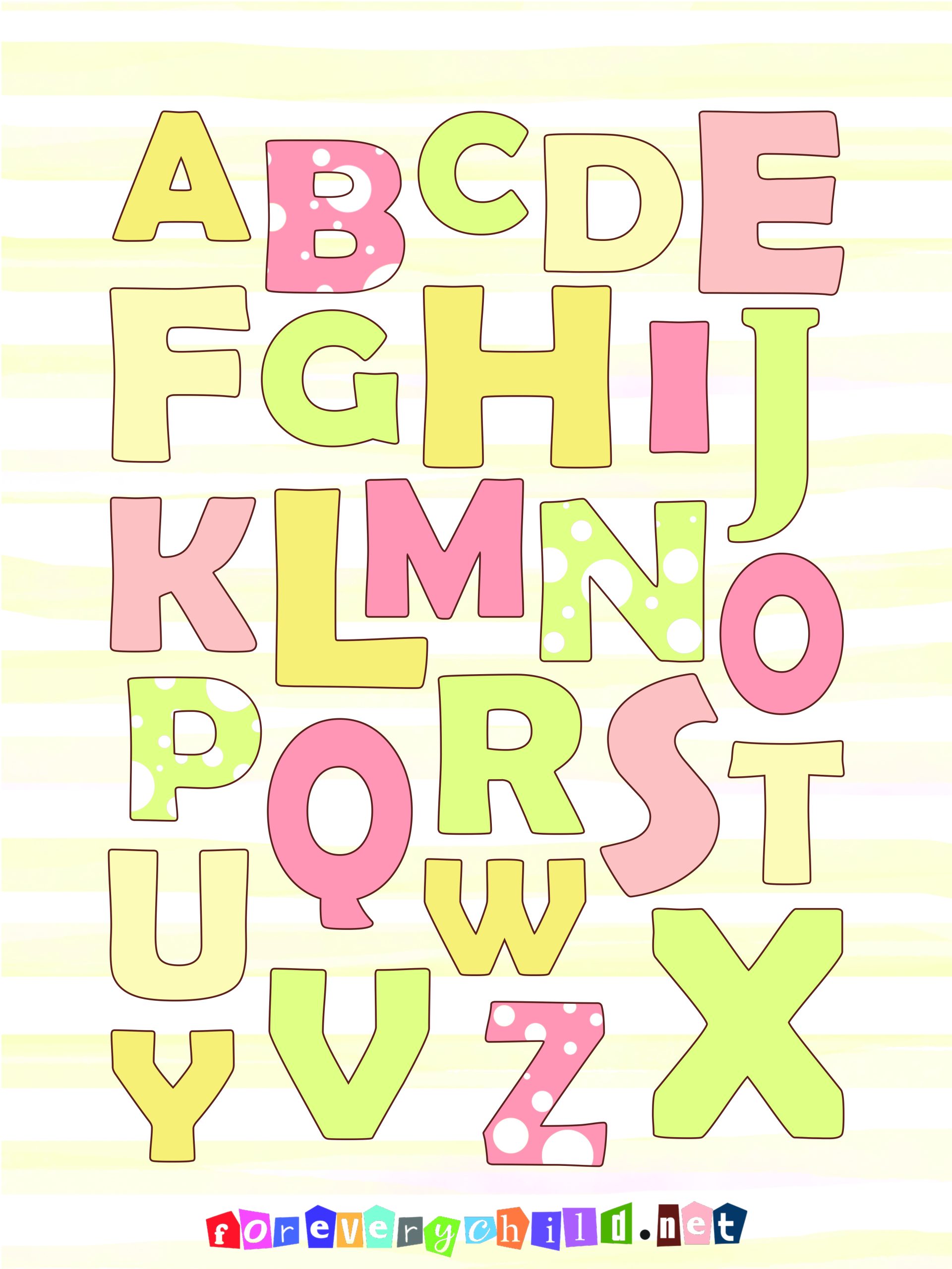 Coral Alphabet Print Poster 18×24
