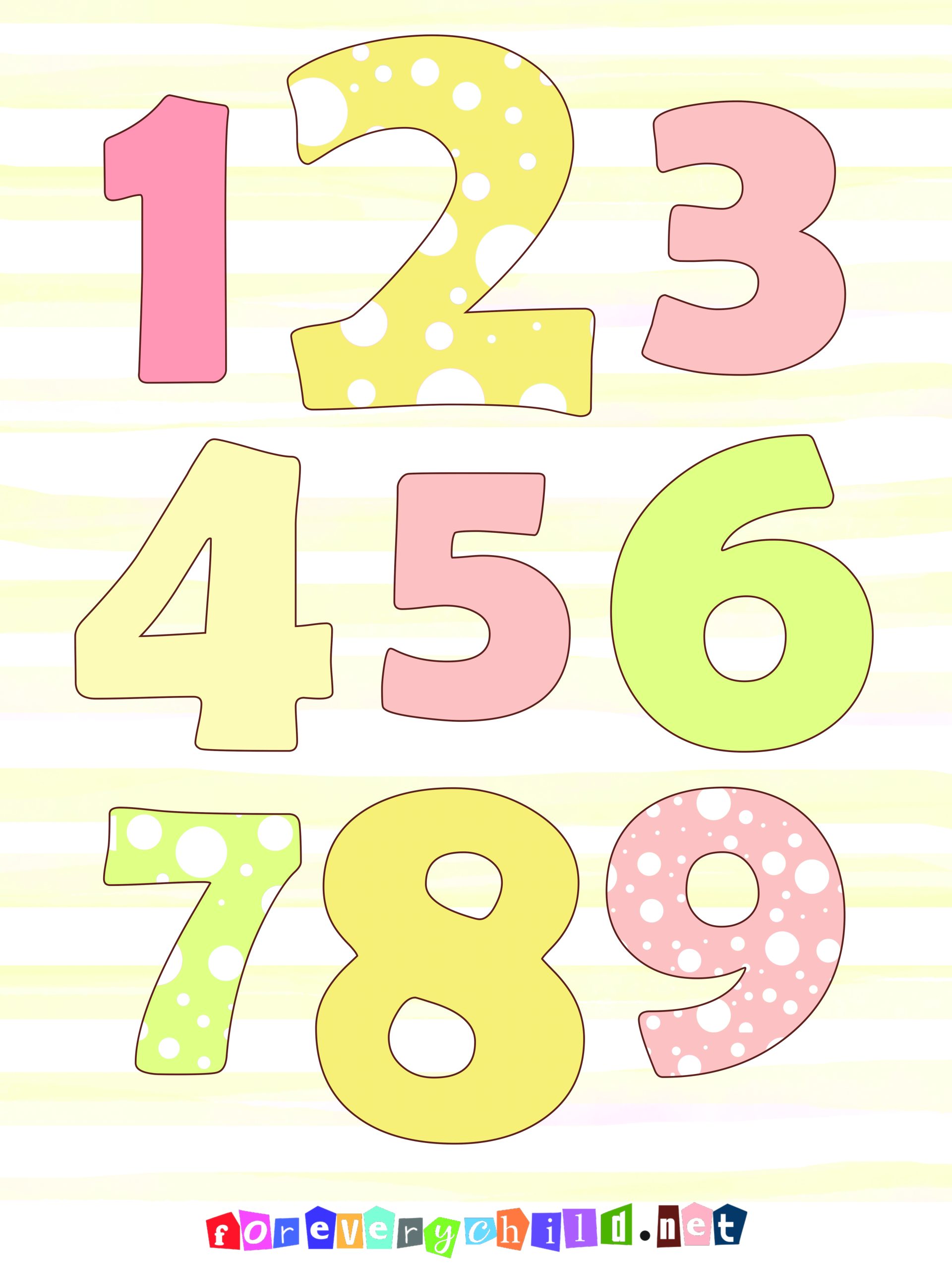 Coral Numbers Print Poster 18×24