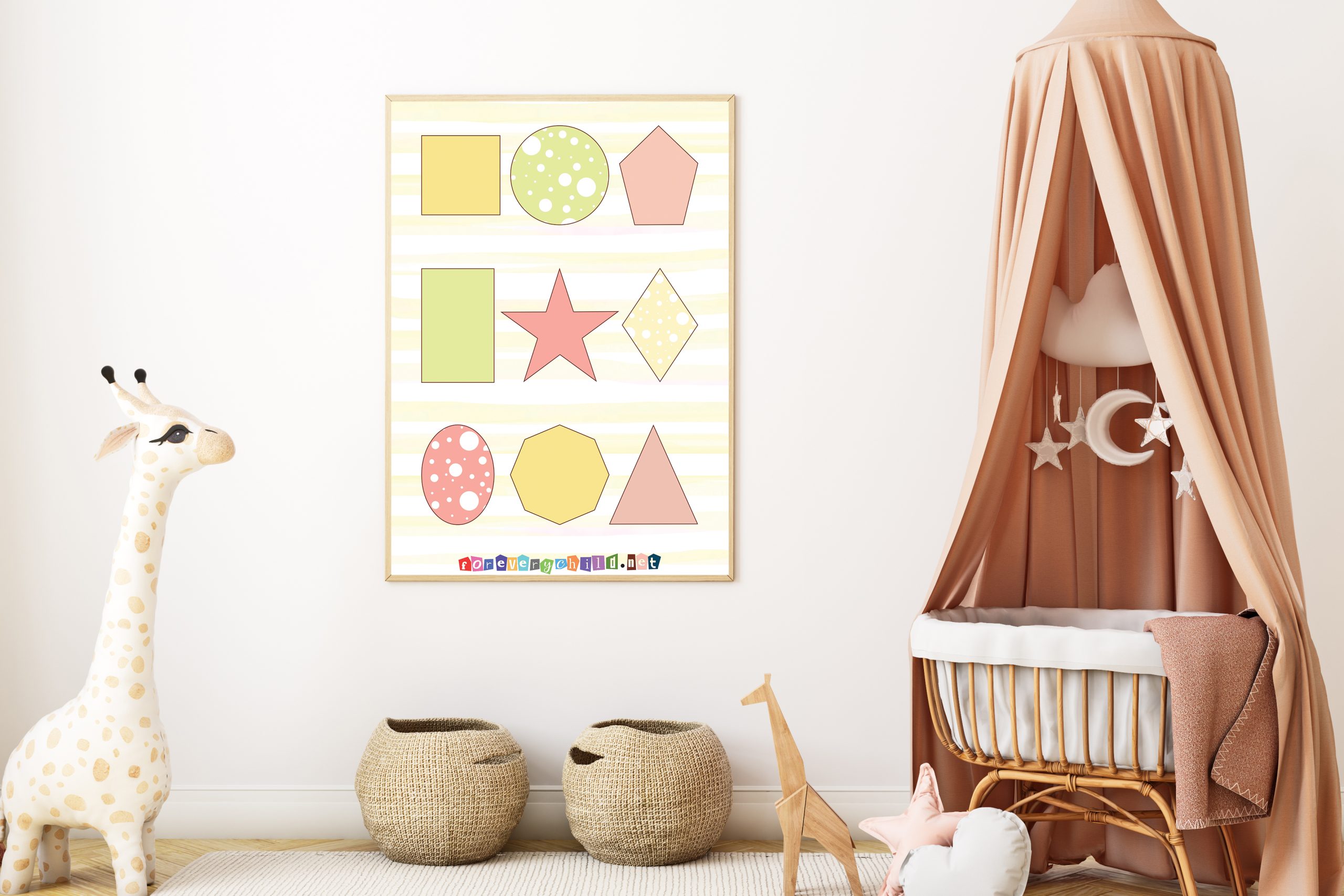 Coral Shapes Print Poster 18×24