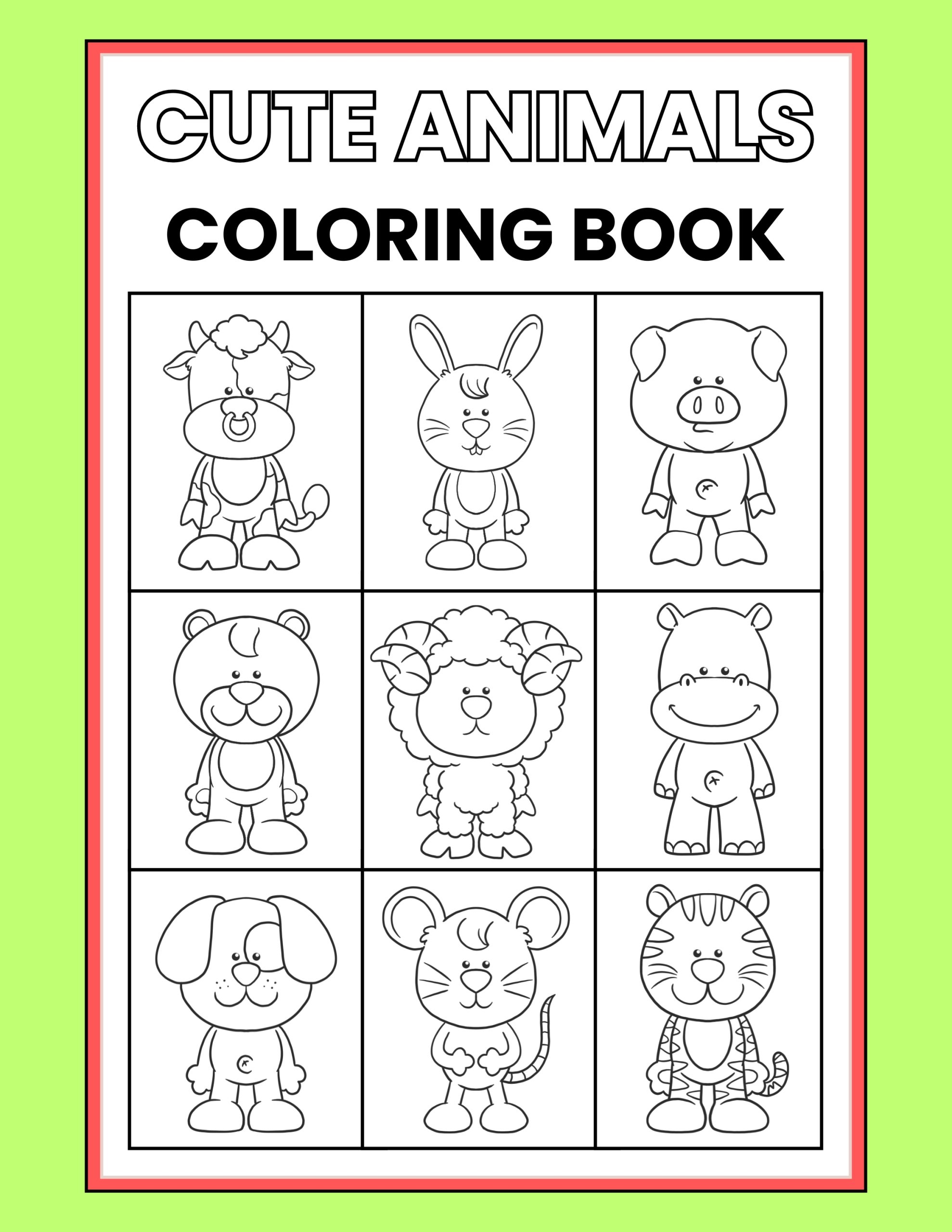 Cute Animals Coloring Book