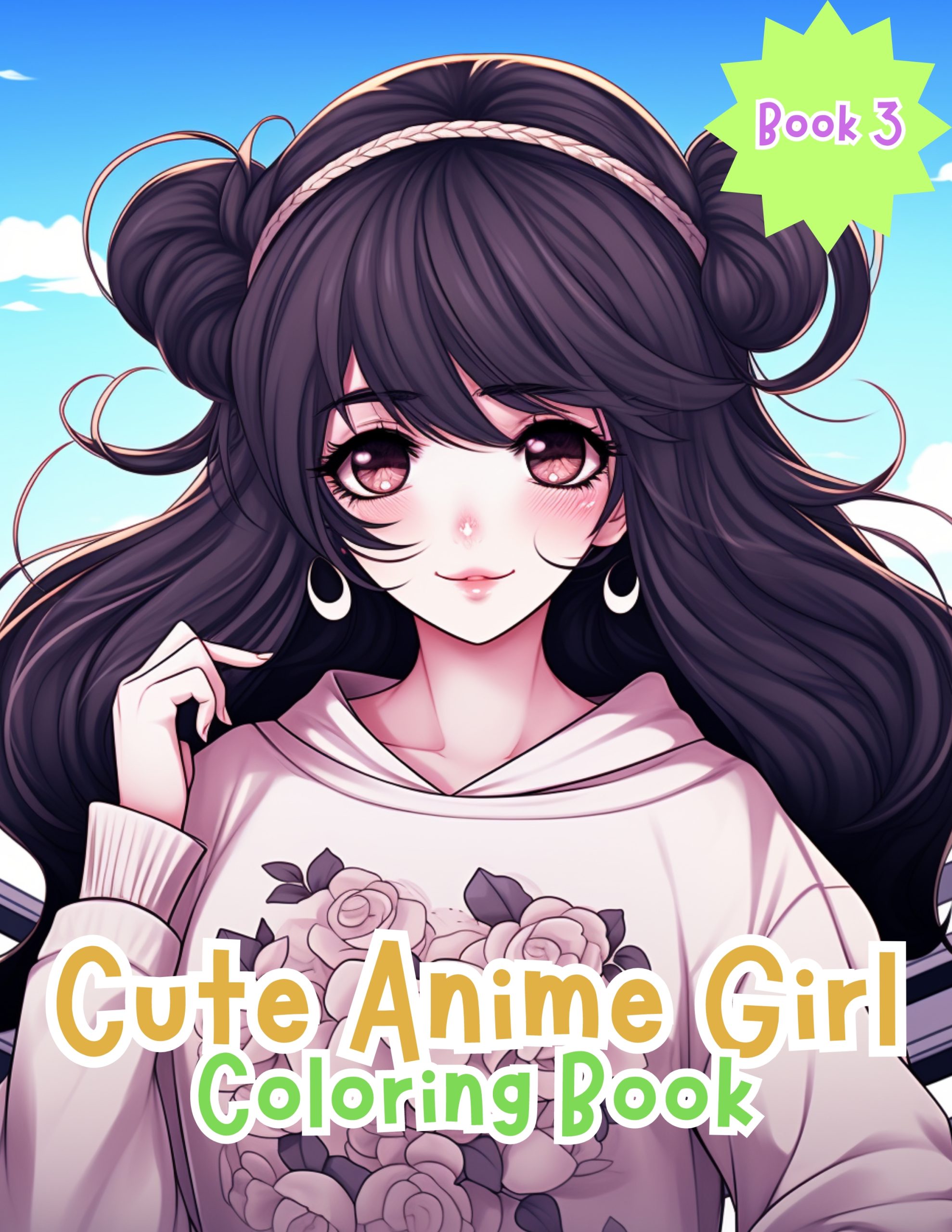 Cute Anime Girls Coloring Book for Kids 3