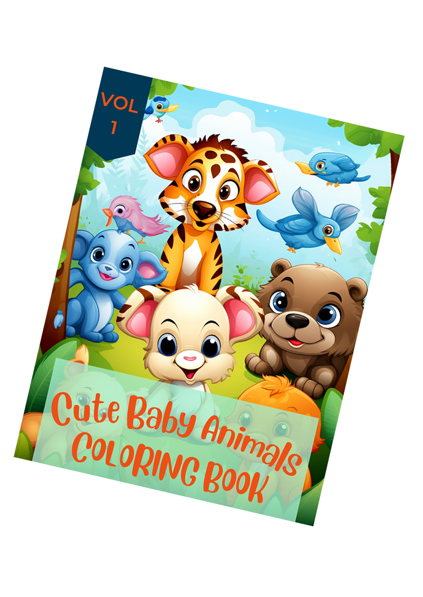 Cute Baby Animal Coloring Book for Kids Volume 1